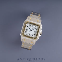 カルティエ サントス ガルベ LM AC23.80GR OR0.750GR 4.05GR/2961自動巻き Cal.2671 SS/YG  SS/YG ホワイトローマン文字盤 オーバーホール済み