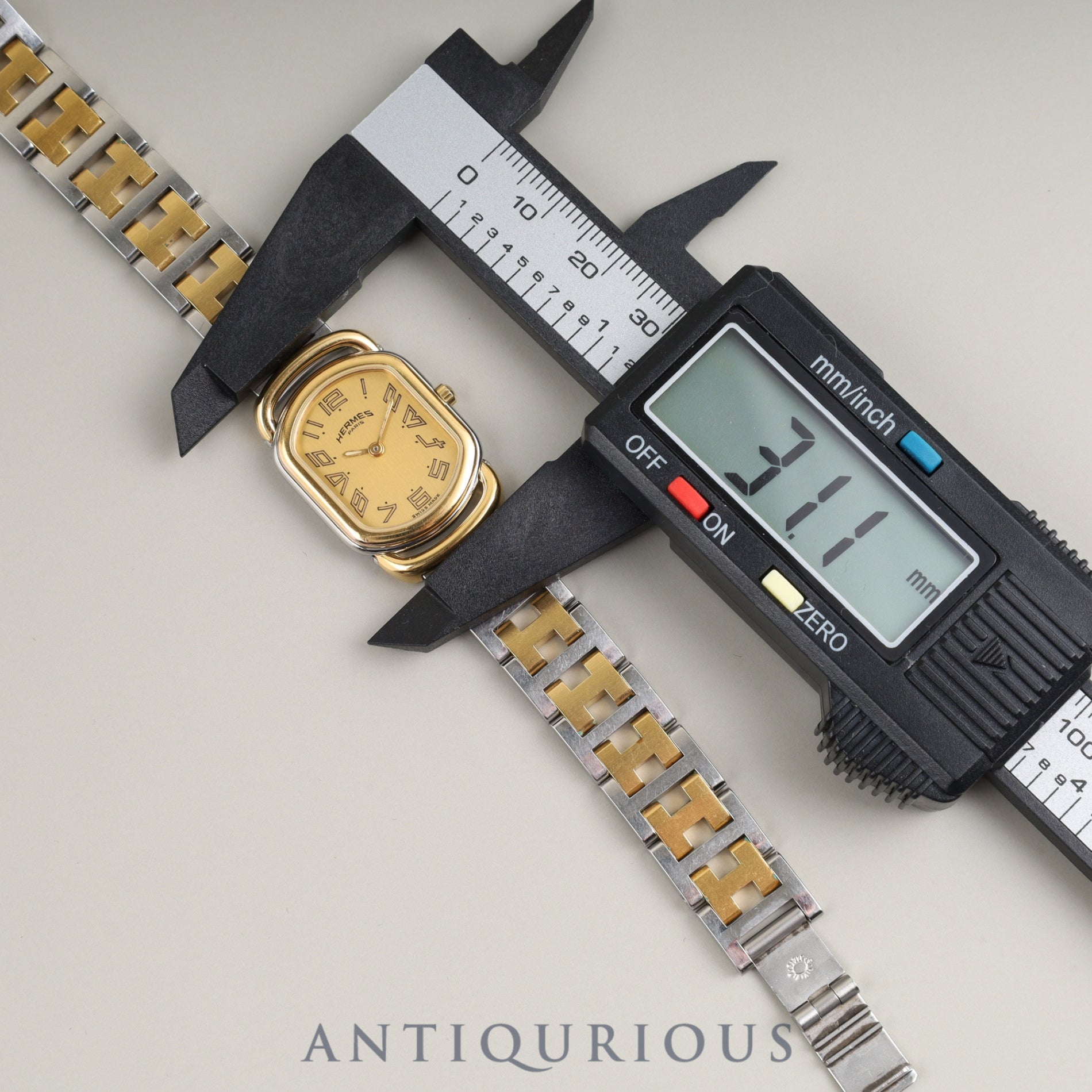 エルメス ラリー 77.03 クォーツ Cal.976.001 SS/GP SS/GP ゴールド文字盤 ケース オーバーホール済み