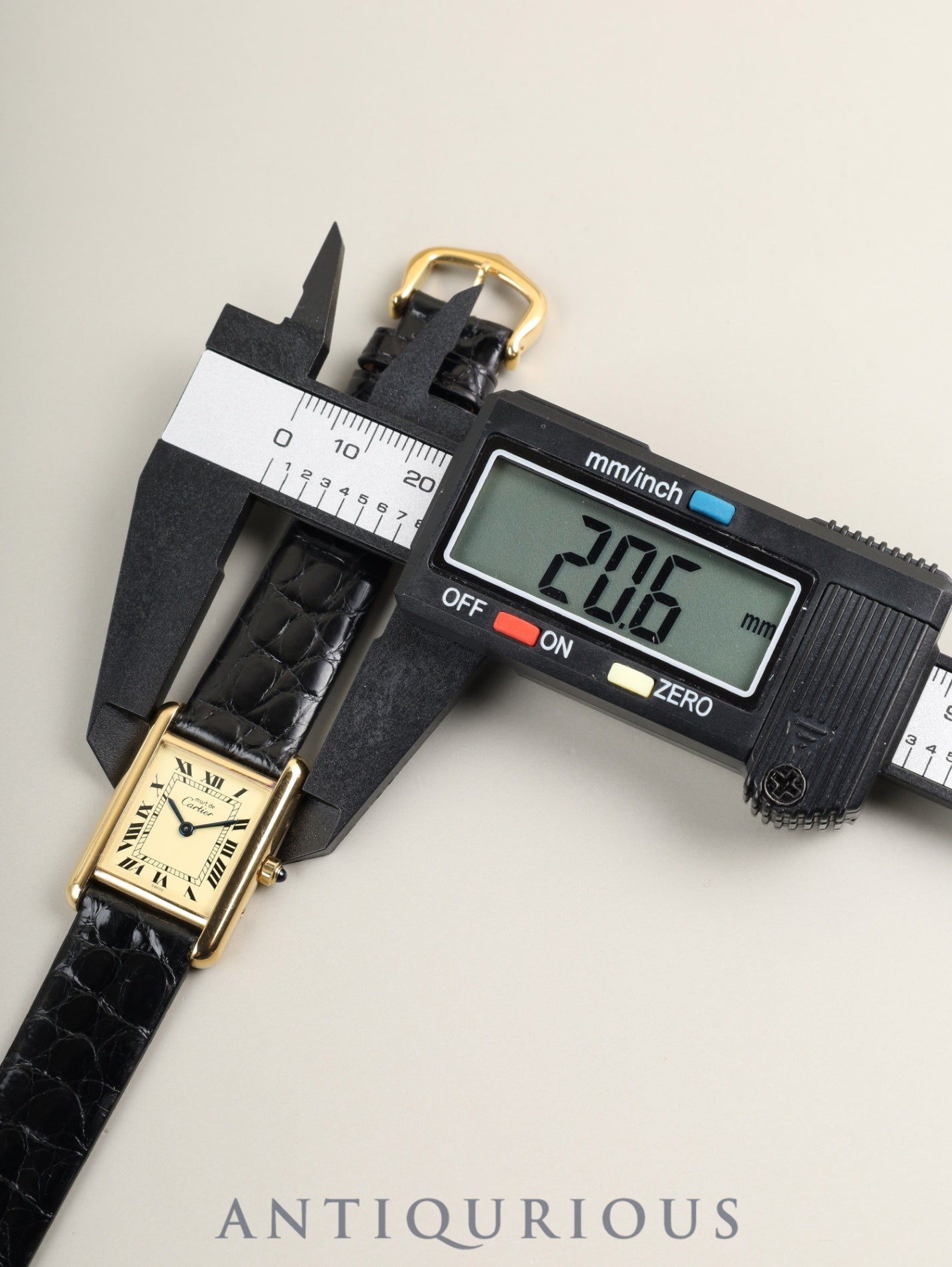 カルティエ マストタンク SM 3 66001 クォーツ SV925 革 純正ピンバックル(GP)アイボリーローマン文字盤(SWISS表記) 箱 保証書(1988年) 済オーバーホール済み