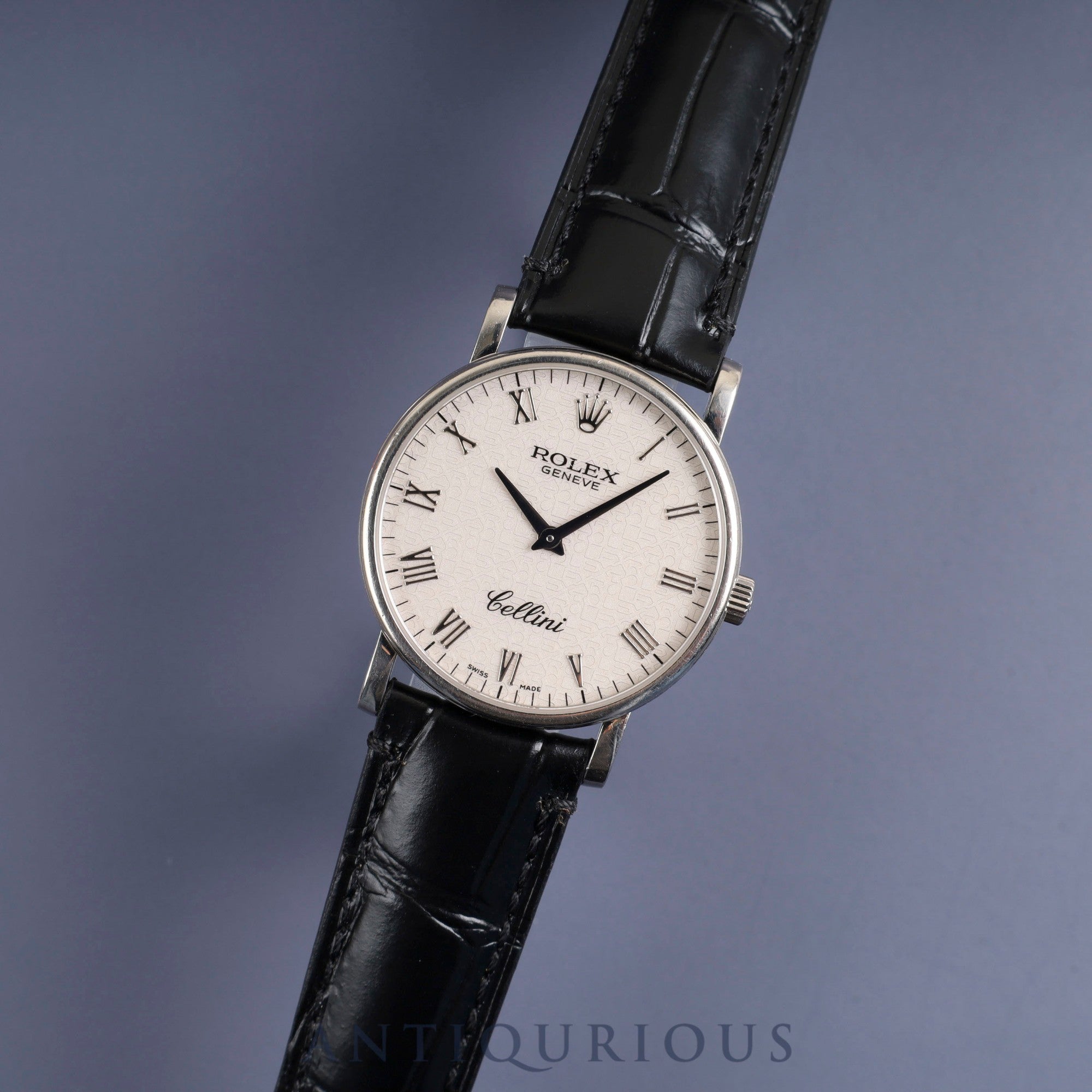 ロレックス チェリーニ 5115 手巻き Cal.1602 750 革 純正尾錠(750) 彫りコンピューター文字盤 冊子 保証書(2004年)純正ベルト オーバーホール済み