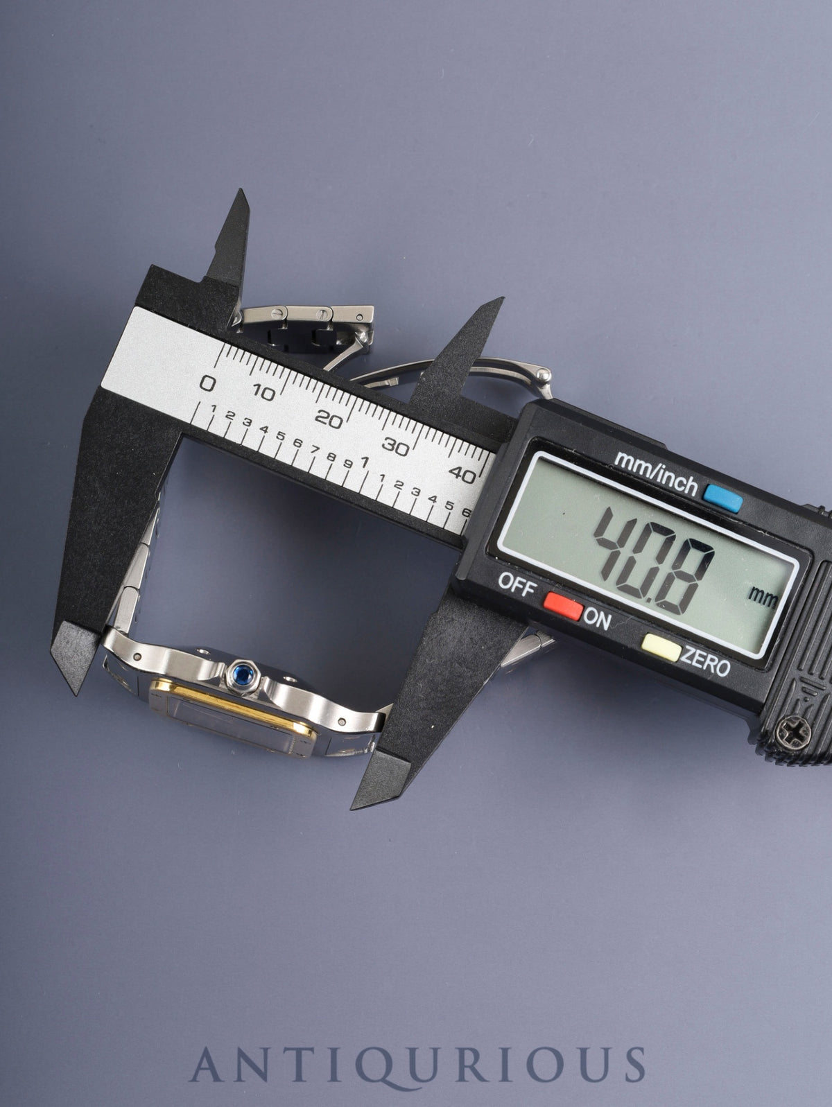 カルティエ サントス カレ LM 81036283/2961 自動巻き Cal.- SS/YG SS/YG ゴーストグレー文字盤(SWISS表記) 箱 冊子 保証書(無記載)クロス オーバーホール済み