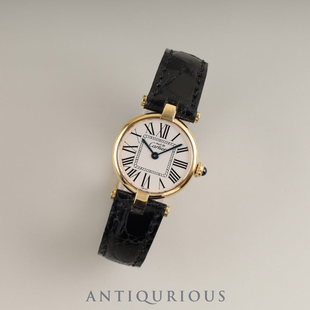 Cartier Must Vendome VLC SM 1851 Quartz Cal.690 SV925 Leather Genuine D-buckle (GP) Opalan dial Overhauled