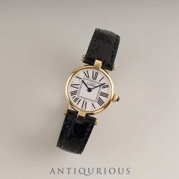 Cartier Must Vendome VLC SM 1851 Quartz Cal.690 SV925 Leather Genuine D-buckle (GP) Opalan dial Overhauled