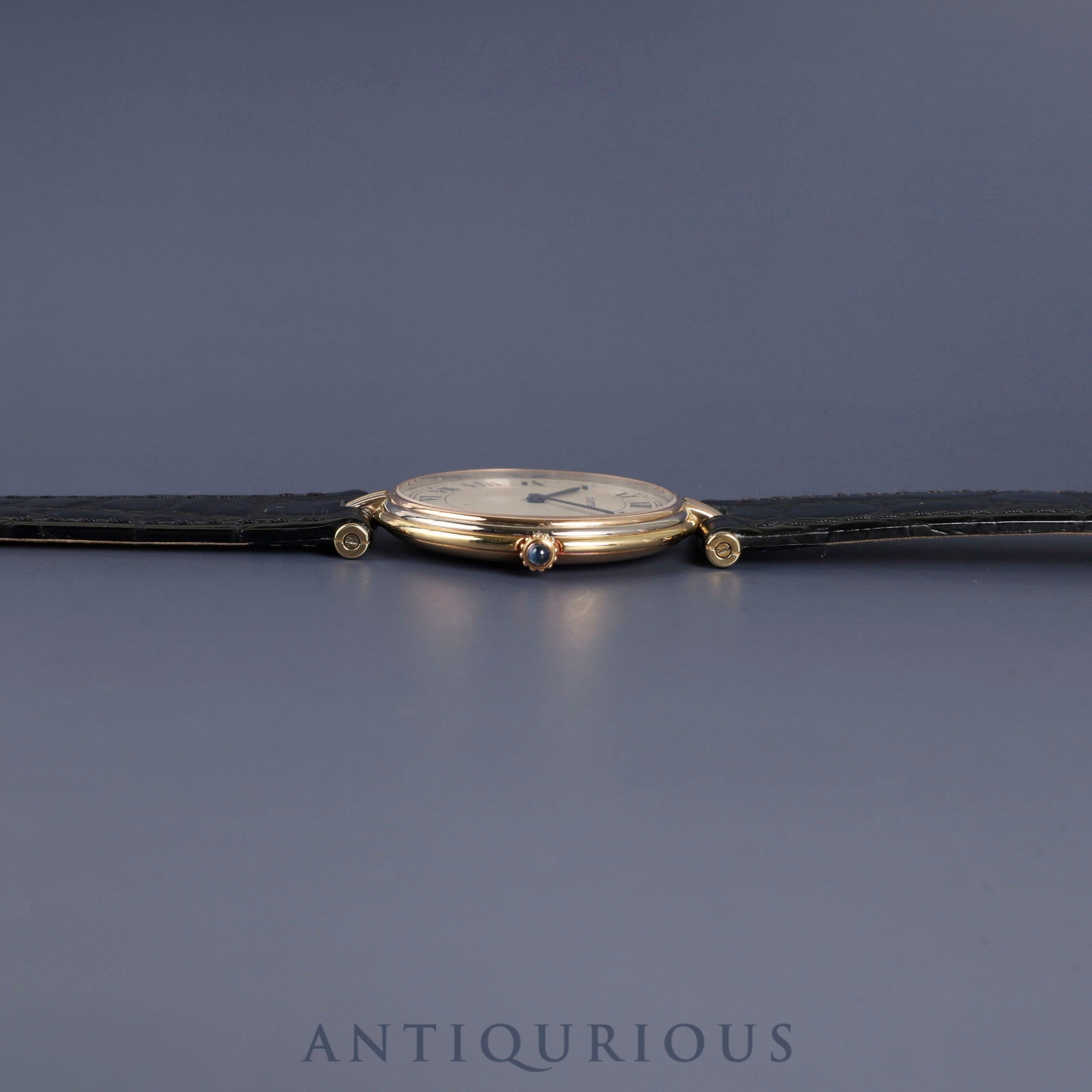 カルティエ ヴァンドーム VLC トリニティ LM 8151 クォーツ Cal.81 750YG 革 純正尾錠(GP)アイボリーローマン文字盤 保証書(1999年)冊子 オーバーホール済み