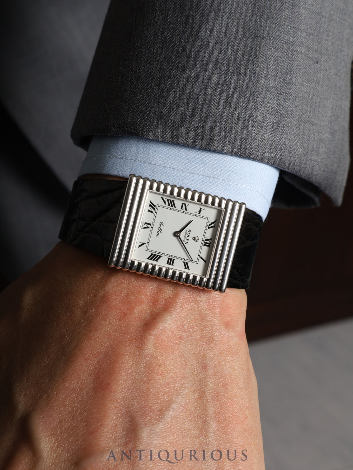 Rolex Cellini 4012 Manual Winding Cal.1600 750WG Leather Original Pin Buckle (SS) White Roman Dial (SWISS marking) 38-series (1973) Overhauled