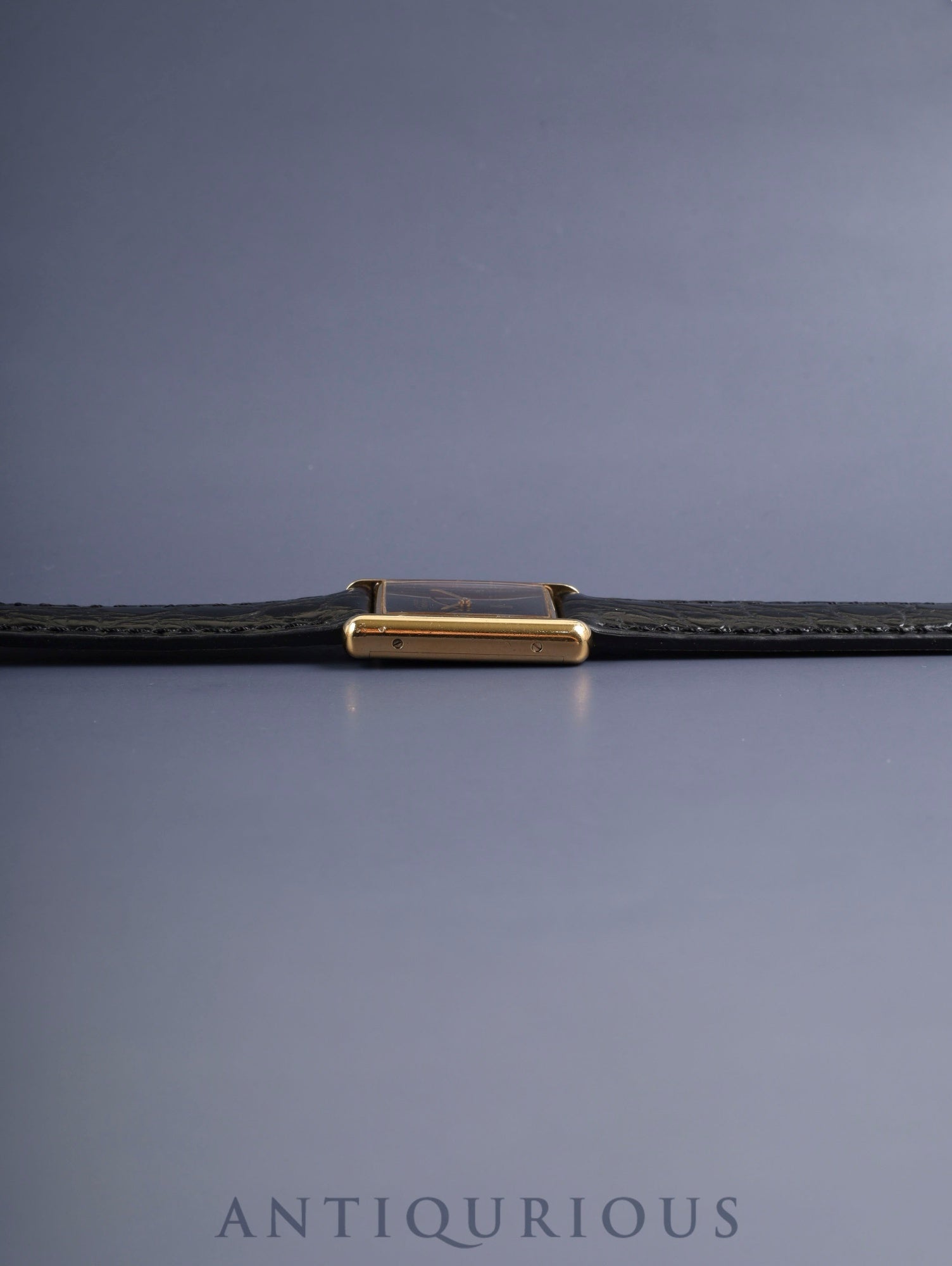 カルティエ マストタンク LM 6 手巻き Cal.78-1 SV925 革 純正ピンバックル(GP)オニキス文字盤(SWISS表記)オーバーホール済み