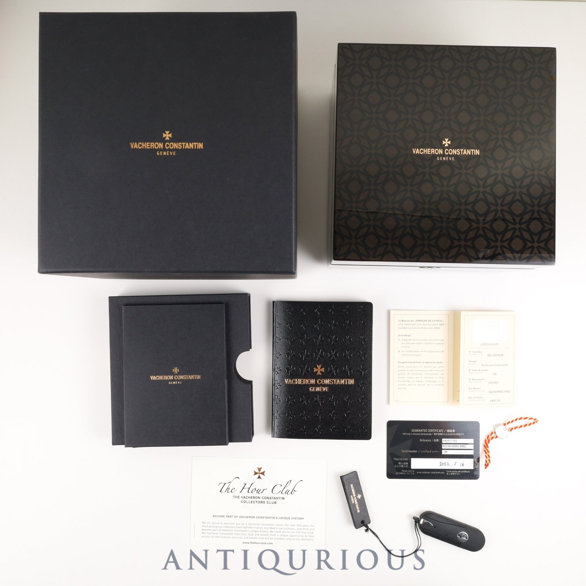 ヴァシュロン・コンスタンタン マルタ X82G7753 82230/000G-9962 手巻き Cal.4400/1 18K/WG 純正革ベルト 純正尾錠(Au750)ホワイト文字盤 保証書(2022年)  箱 冊子 USB タグ オーバーホール済み