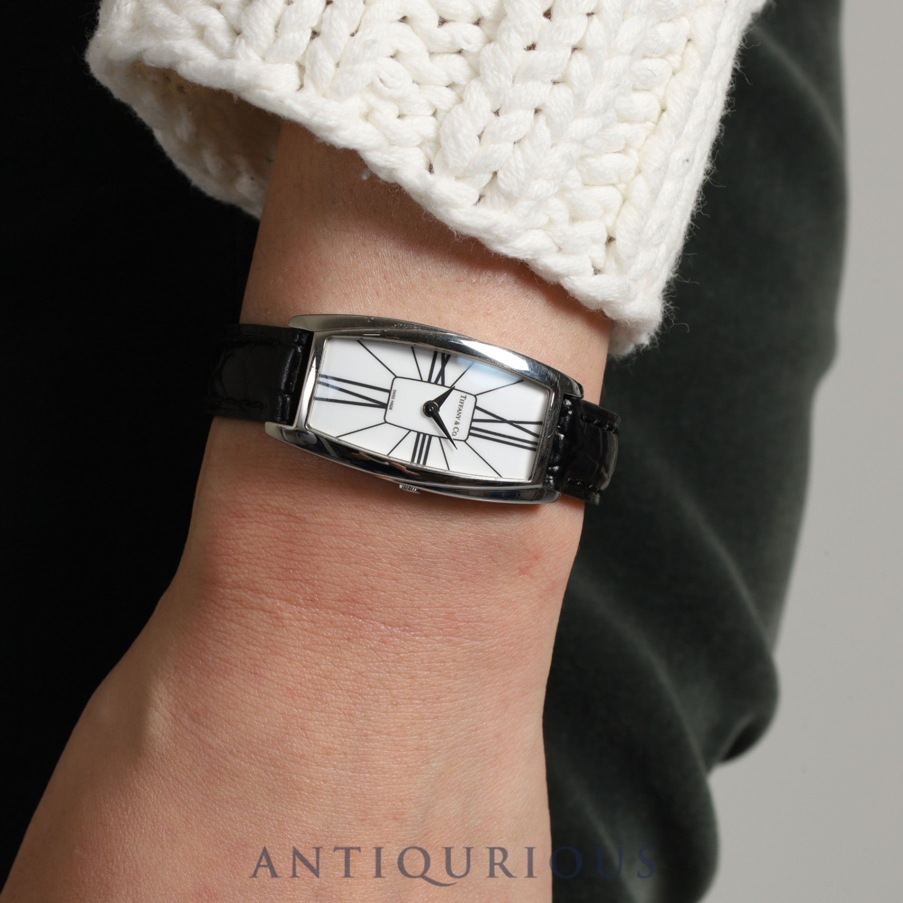 ティファニー ジェメア Z6401.10.10 クォーツ Cal.976.001 SS 革 純正尾錠(SS)ホワイトローマン文字盤 オーバーホール済み