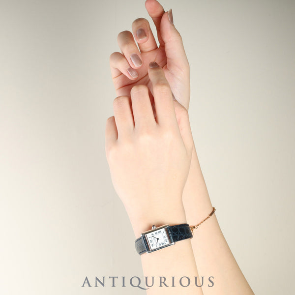 Cartier Must Tank SM 1614 Quartz Cal. 057 SV925 Leather Strap with Genuine D-Buckle (SS) White Roman Dial Warranty (1998) Overhauled