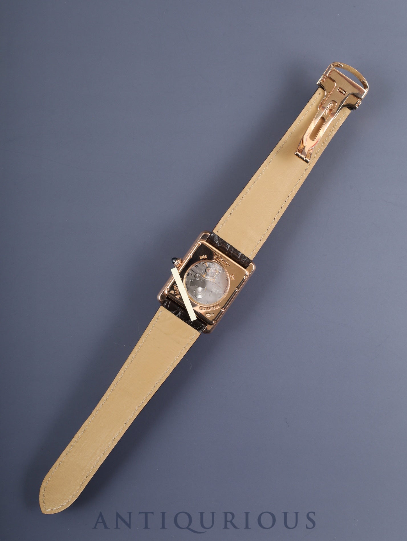 カルティエ タンクルイカルティエ XL W1560003 / 3185 自動巻き Cal.9753MC AU750(PG) 革 純正Dバックル(AU750)PG シルバーギョーシェ文字盤 箱 保証書(2017年) オーバーホール済み