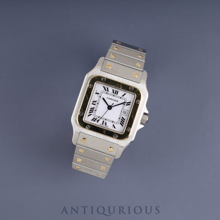 Cartier Santos Galbee LM 81036283 / 1172961 Automatic, Stainless Steel/Yellow Gold, White Roman Dial, Completely Serviced at a Cartier Boutique, New Bracelet Replaced