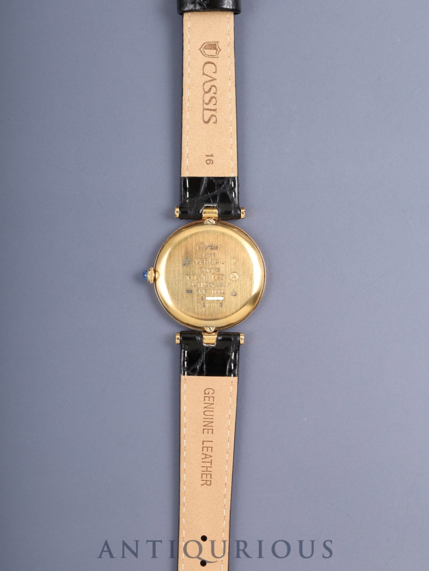 カルティエ マスト ヴァンドーム VLC LM 590003 クォーツ Cal.90 SV925 革 純正尾錠(GP) オパラン文字盤 オーバーホール済み