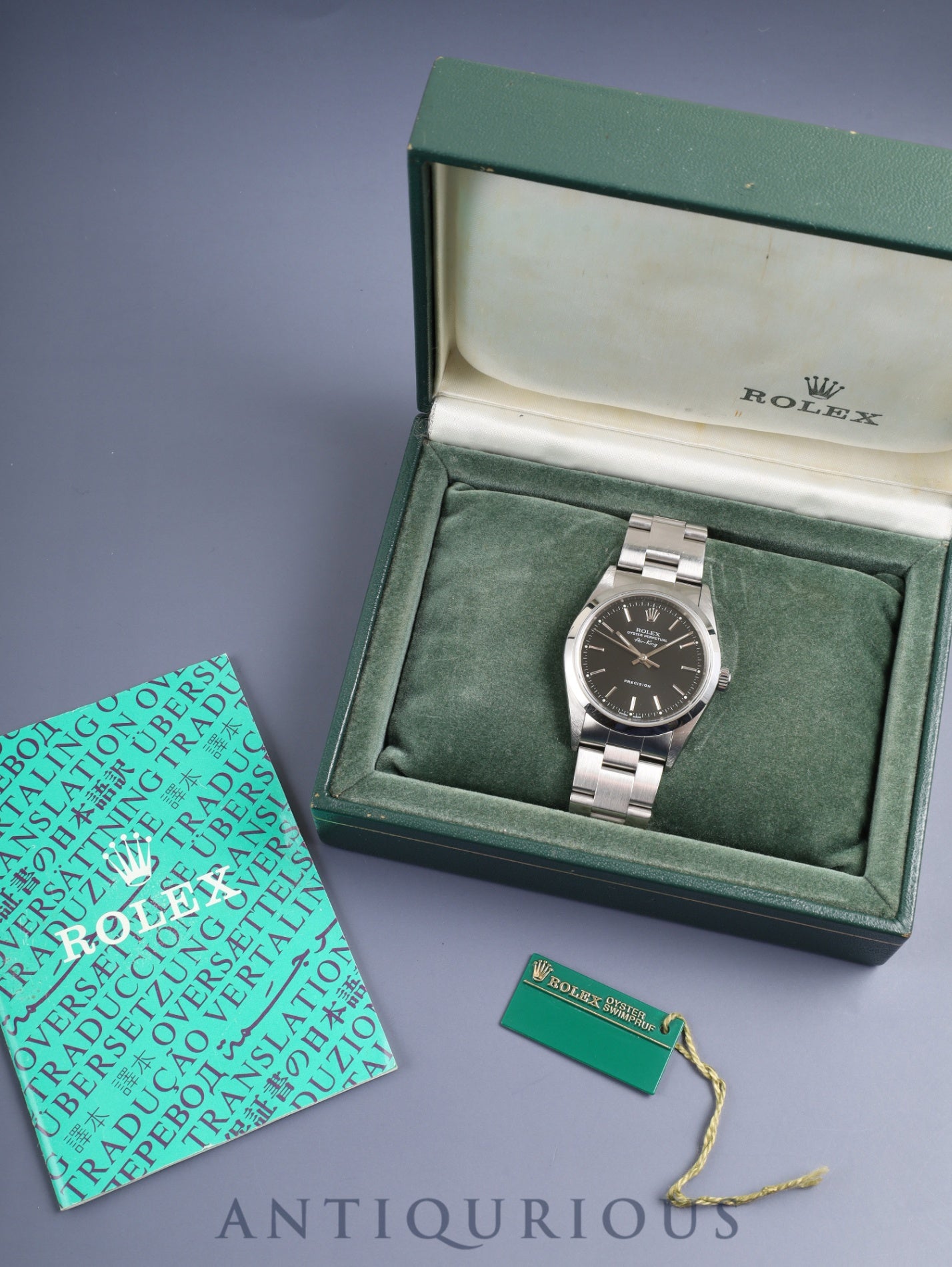 Rolex Air-King 14000 Automatic Cal. 3000 Stainless Steel Black Dial A Series (1998-1999) Box, Tag, Booklet, Overhauled