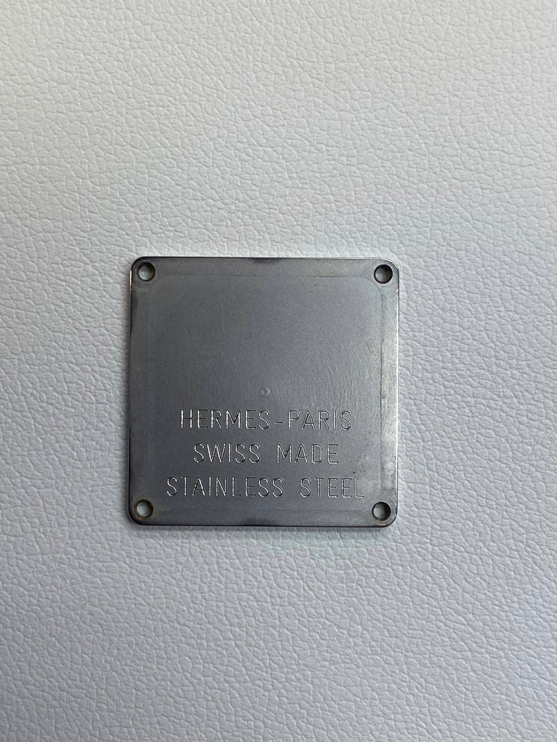 エルメス Hウォッチ HH1.210 クォーツ SS 純正革ベルト 純正尾錠(SS)ホワイトアラビア文字盤 箱 冊子 オーバーホール済み