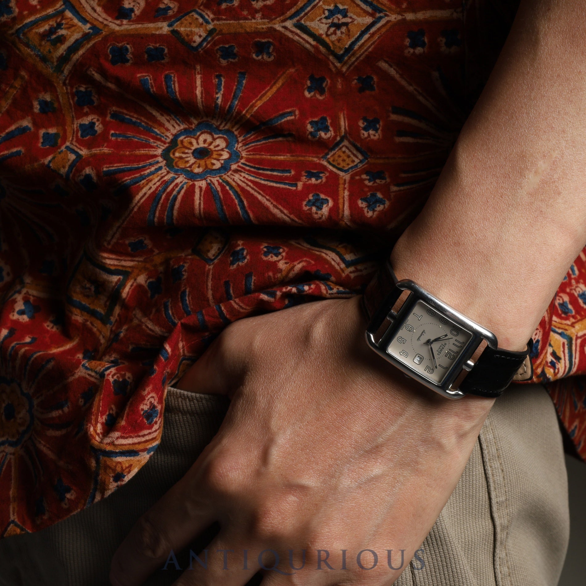 Hermes Cape Cod CC1.710 Automatic SS Leather Genuine Buckle (SS) Silver Arabic Dial Overhauled