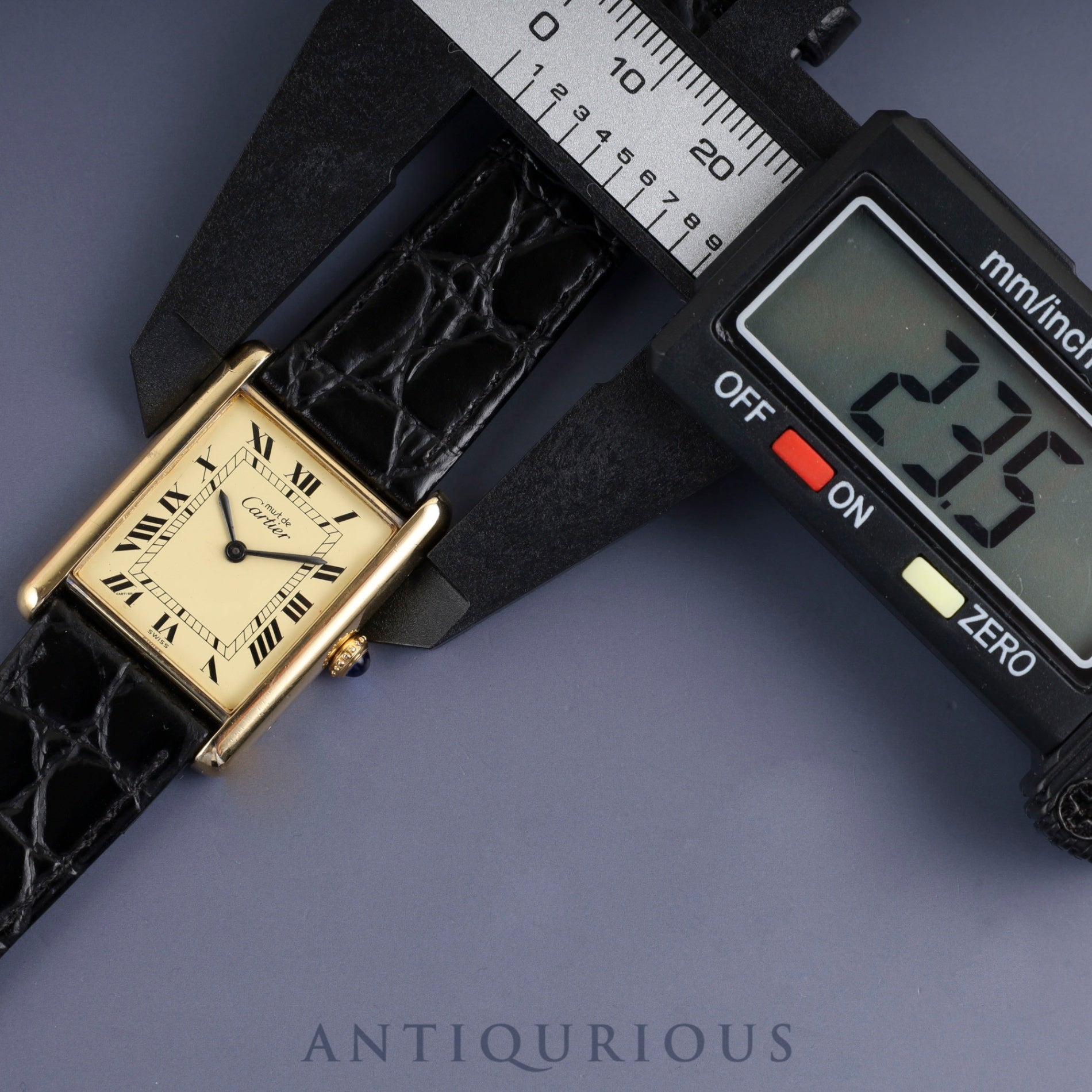 Cartier Must Tank LM Manual winding Cal.78-1 SV925 Leather Genuine buckle (GP) Ivory Roman dial Overhauled