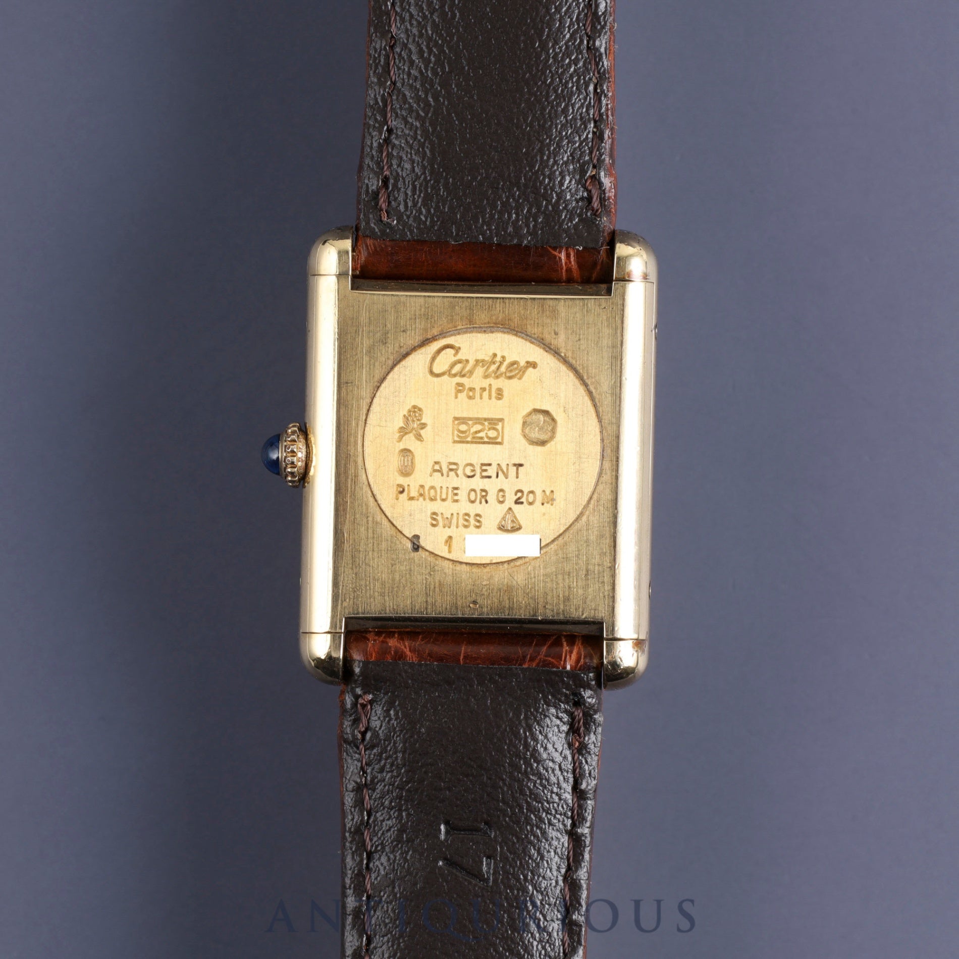 Cartier Must Tank LM Manual winding Cal.78-1 Leather Genuine buckle (GP) Ivory Roman dial Overhauled