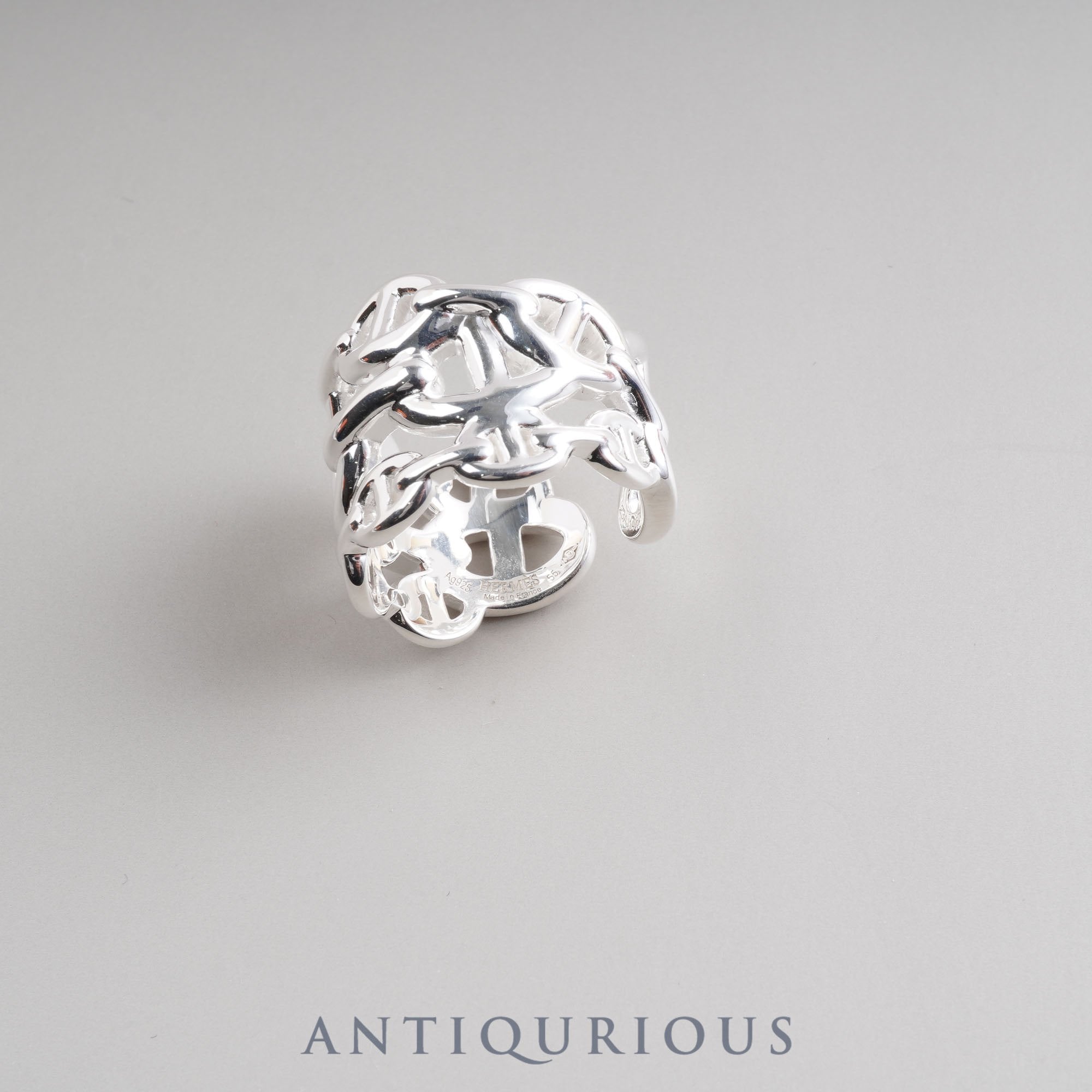 Hermes Ring Chaine d'Ancre Anchaine GM #55 SV925 Box