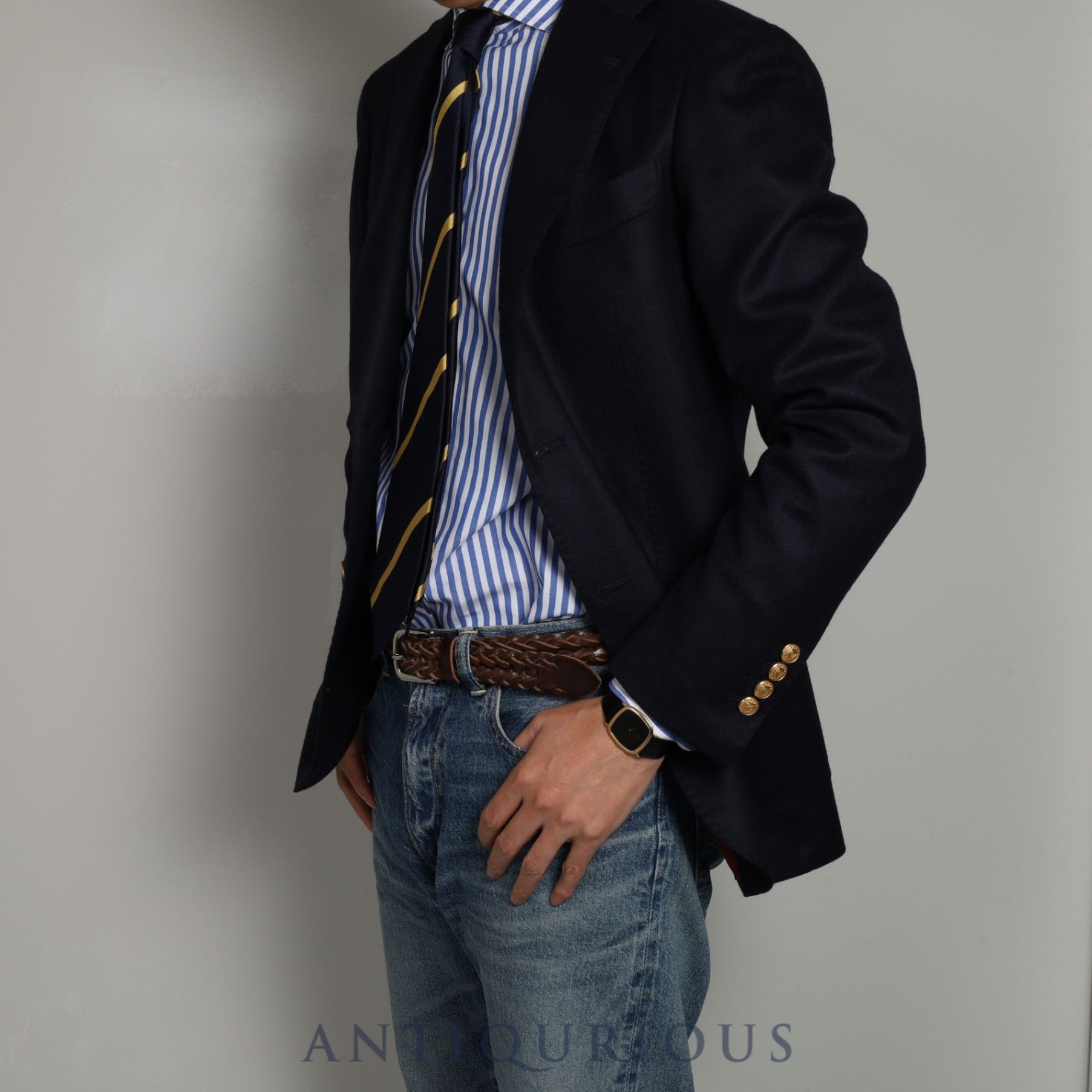 オメガ デ・ヴィル 195 077.2 クォーツ Cal.1378 GP 革 純正尾錠(GP)ブラック文字盤 オーバーホール済み