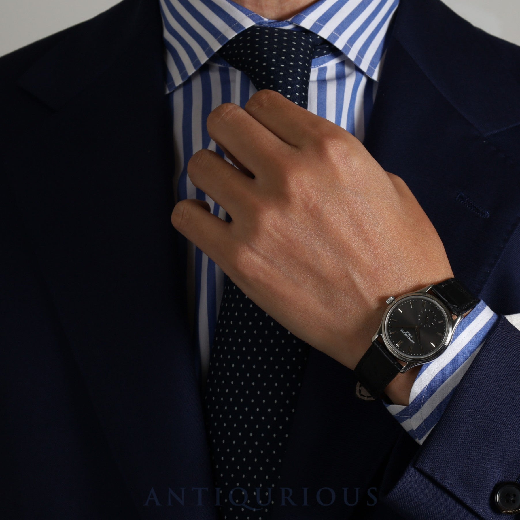 Patek Philippe Calatrava 3923A Manual winding Cal.215 SS Leather Genuine buckle (SS) Grey dial 1987 Repair details included