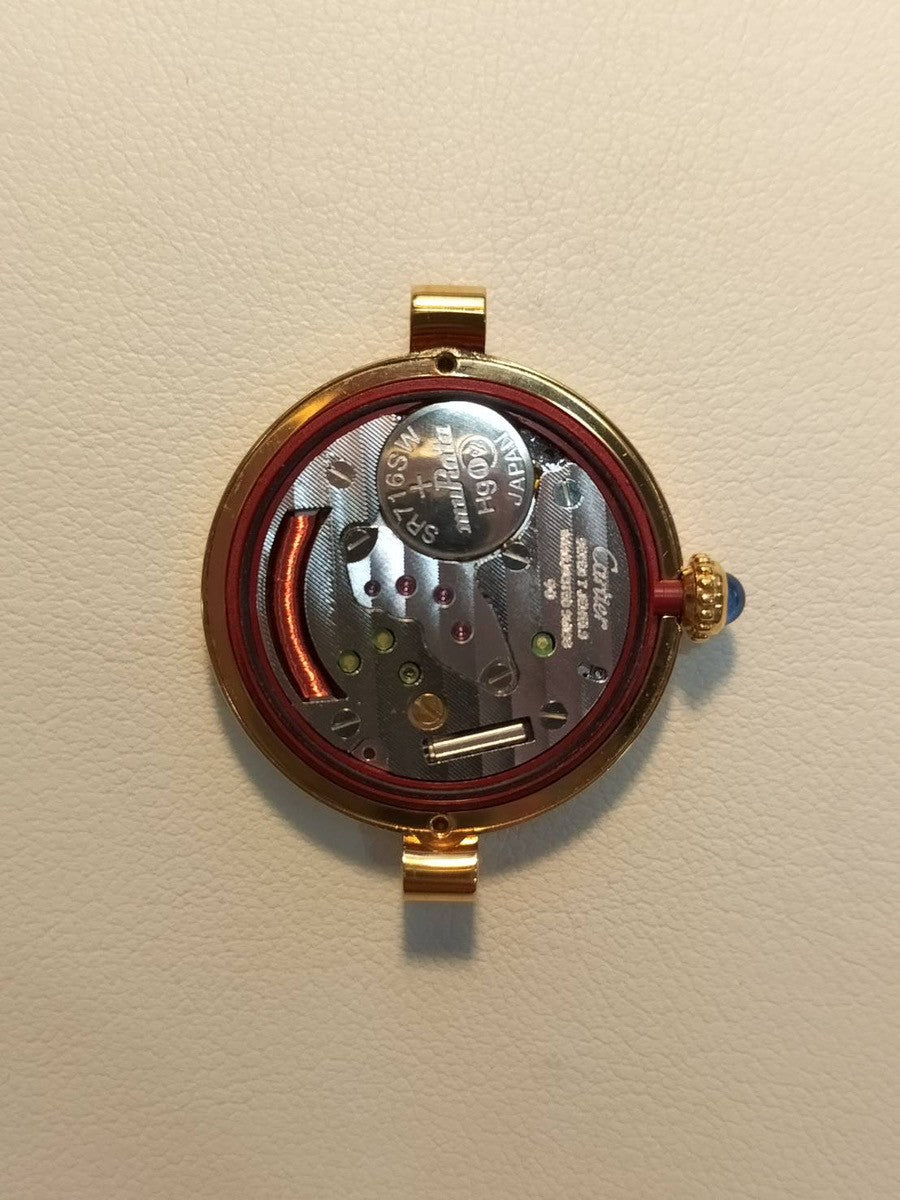 カルティエ マスト ヴァンドーム VLC SM 590004 クォーツ Cal.90 SV925 革 純正尾錠(GP) フロントトリニティ文字盤 箱 タグ 冊子 保証書(1990年) オーバーホール済み