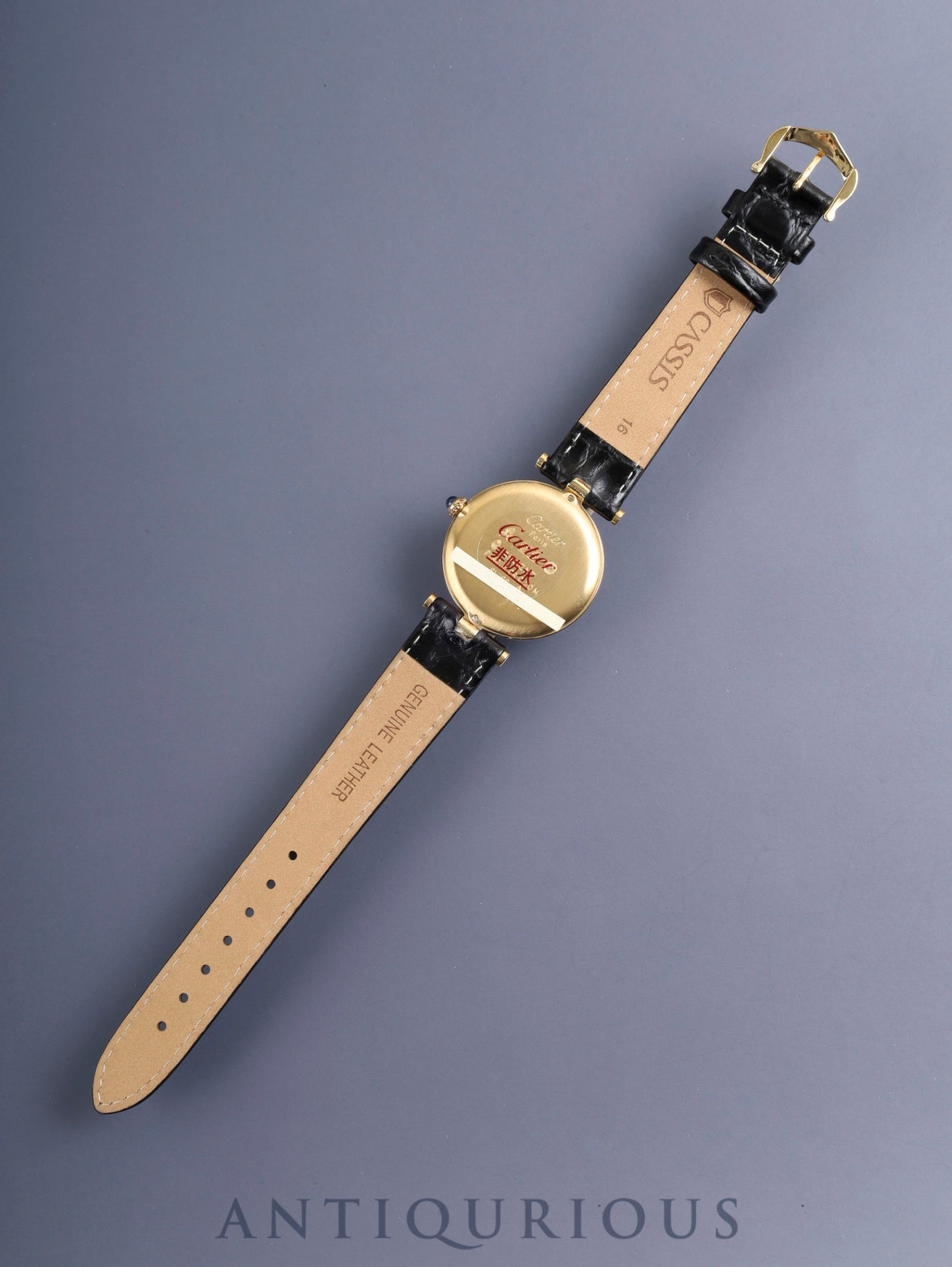 カルティエ マスト ヴァンドーム VLC LM 17 クォーツ SV925 革 純正ピンバックル(GP)アラビア文字盤 カルティエブティックにてコンプリートサービス済み