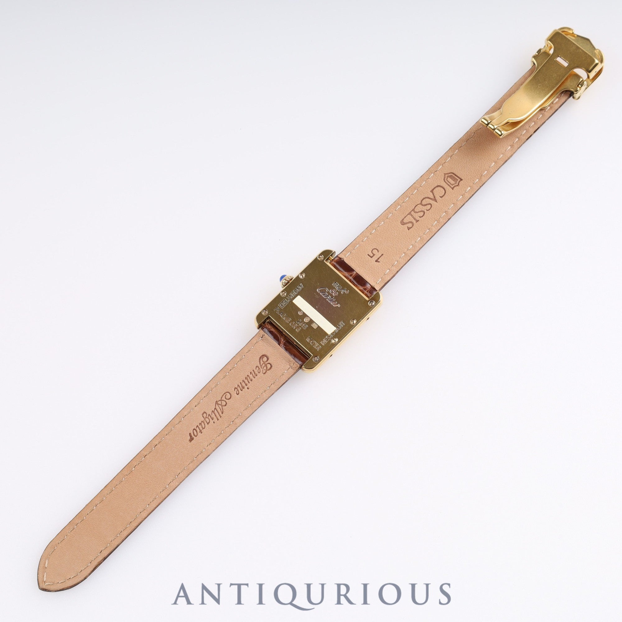 Cartier Must Tank MM QZ W1017354 / 2415 925 Leather Ivory Dial Original Buckle Box Warranty (2005)