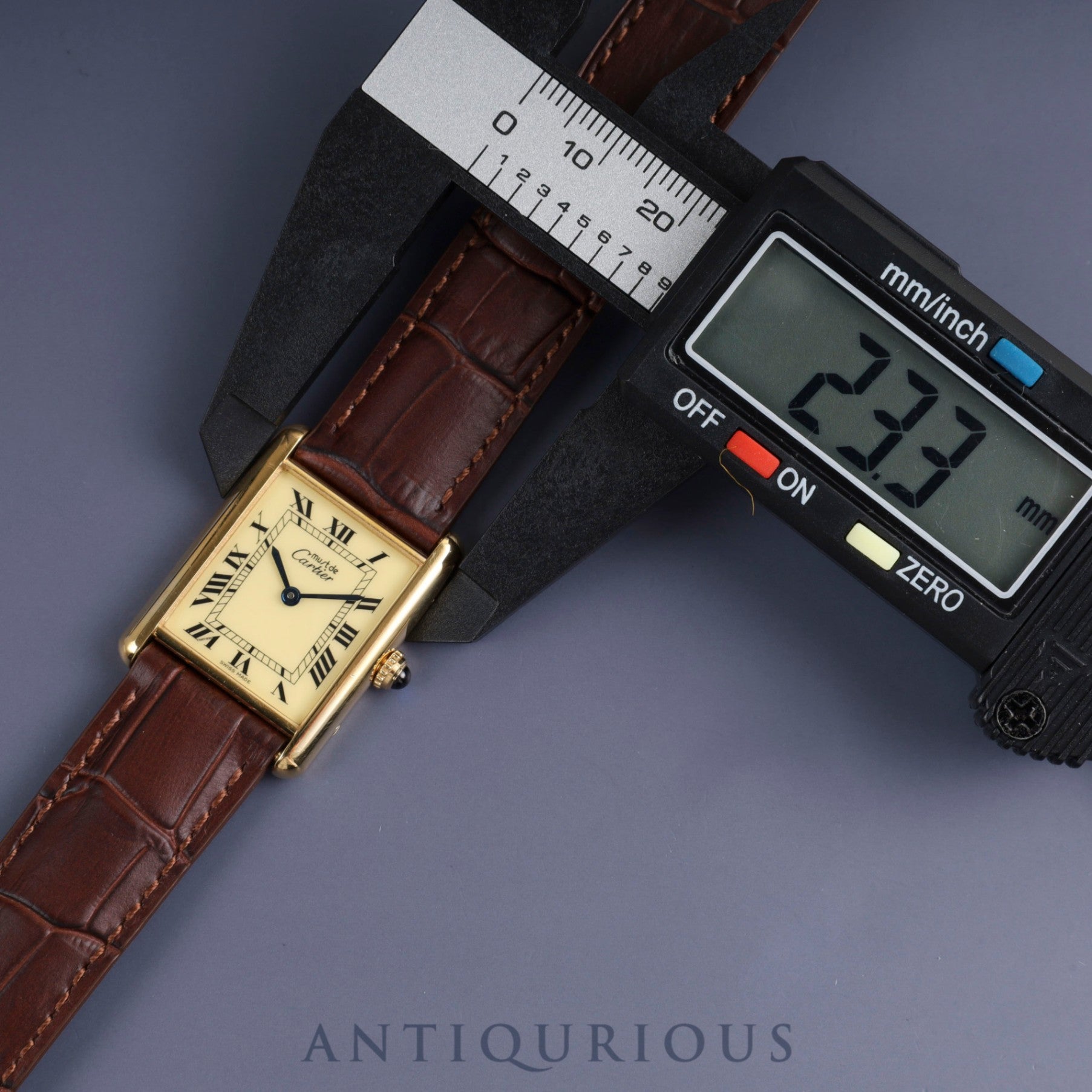 カルティエ マストタンク LM 1615 クォーツ Cal.- SV925 革 純正Dバックル(GP) アイボリーローマン文字盤 1996年頃〜1998年頃 カルティエブティックにてコンプリートサービス済み