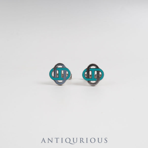 Hermès Cufflinks Chaine d'Ancre GP Silver x Blue