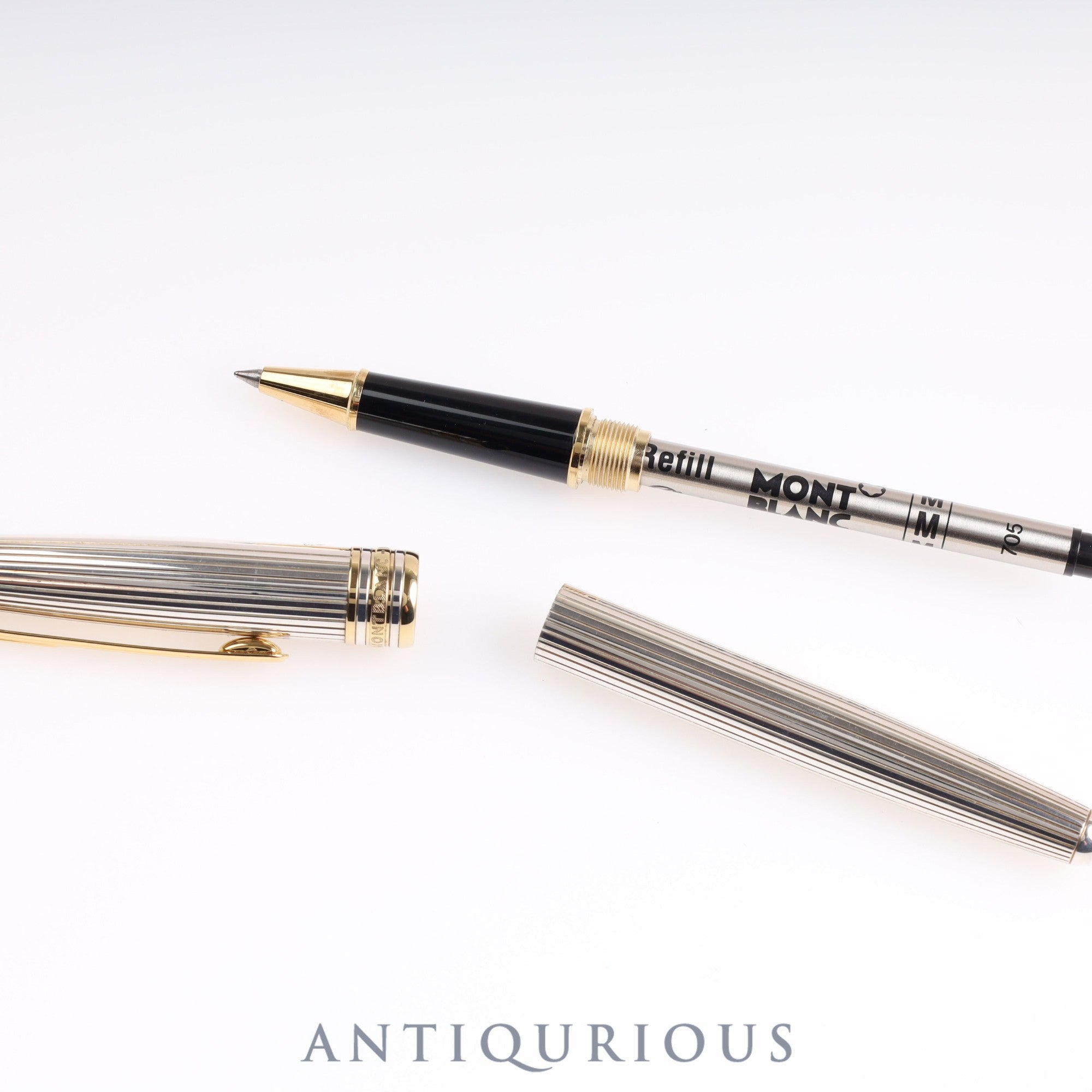 Montblanc Meisterstuck Solitaire Ballpoint Pen SV925 Cap New Refill