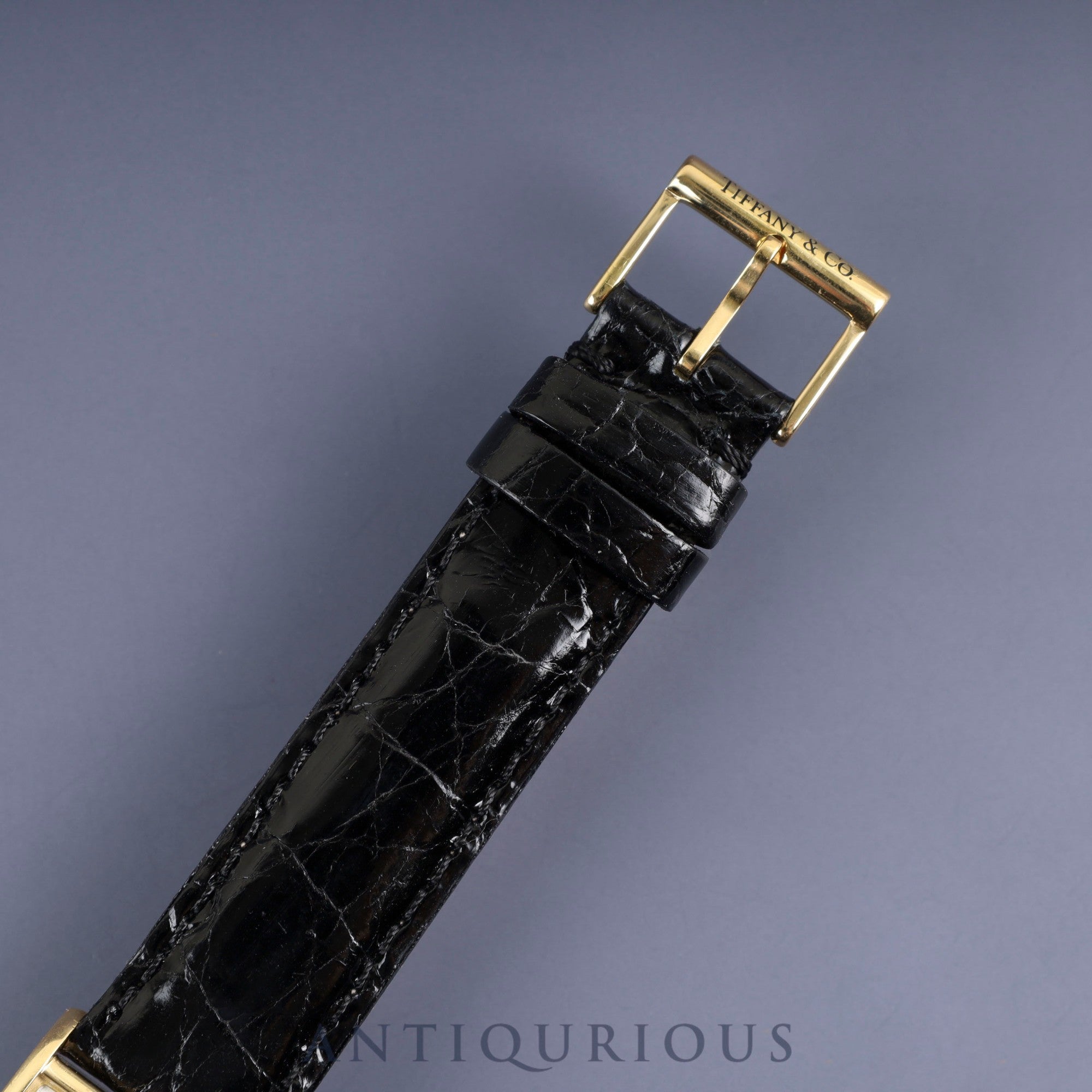 ティファニー クラシック カーブド タンク クォーツ Cal.7978.002 18K 革 純正尾錠(GP) ホワイト文字盤 オーバーホール済み