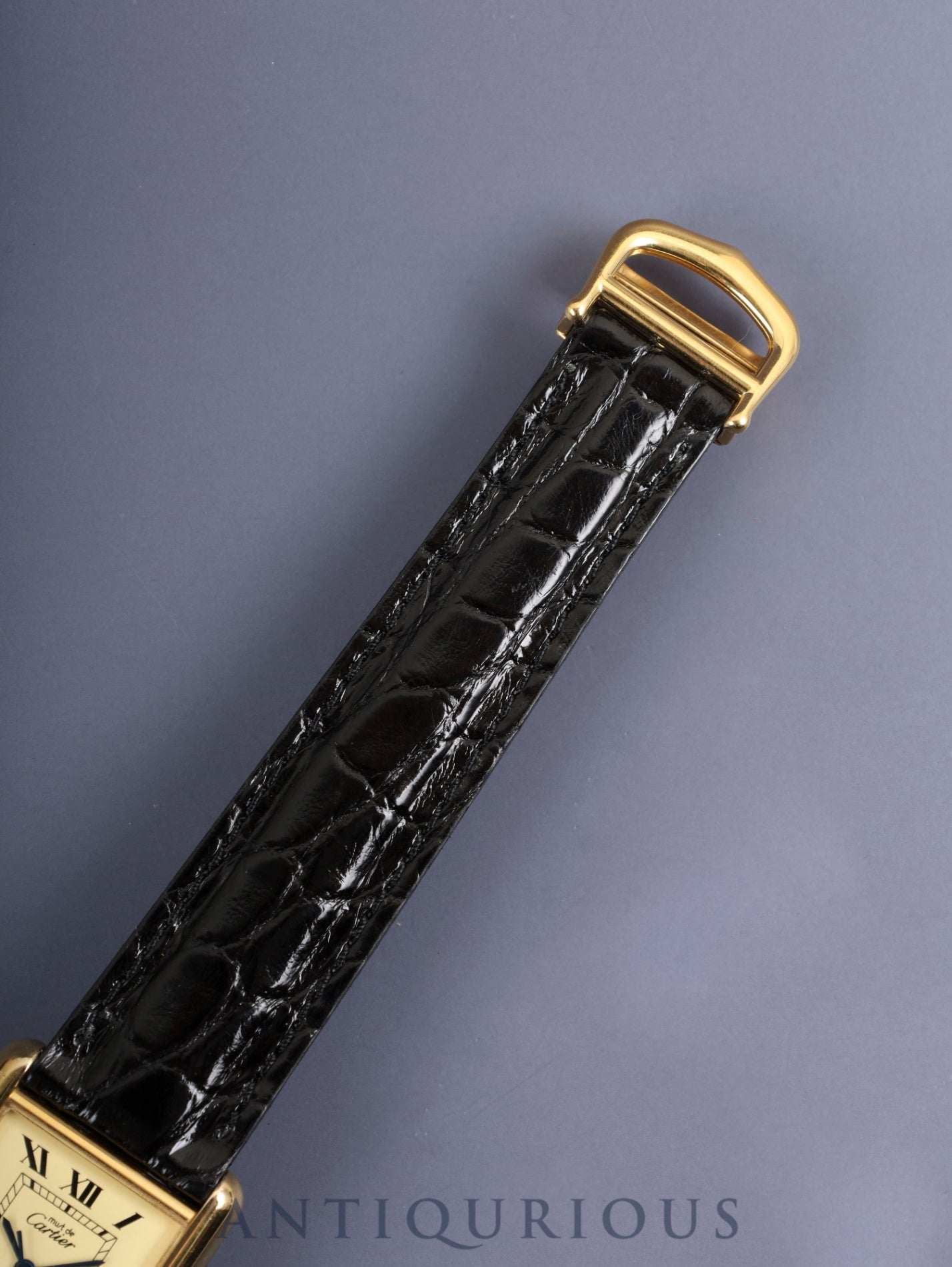 カルティエ マストタンク GM(XL) W1017454 / 2413 クォーツ Cal.687 SV925 革 純正Dバックル(GP) アイボリーローマン文字盤 箱 冊子 保証書 (2004年)オーバーホー済み