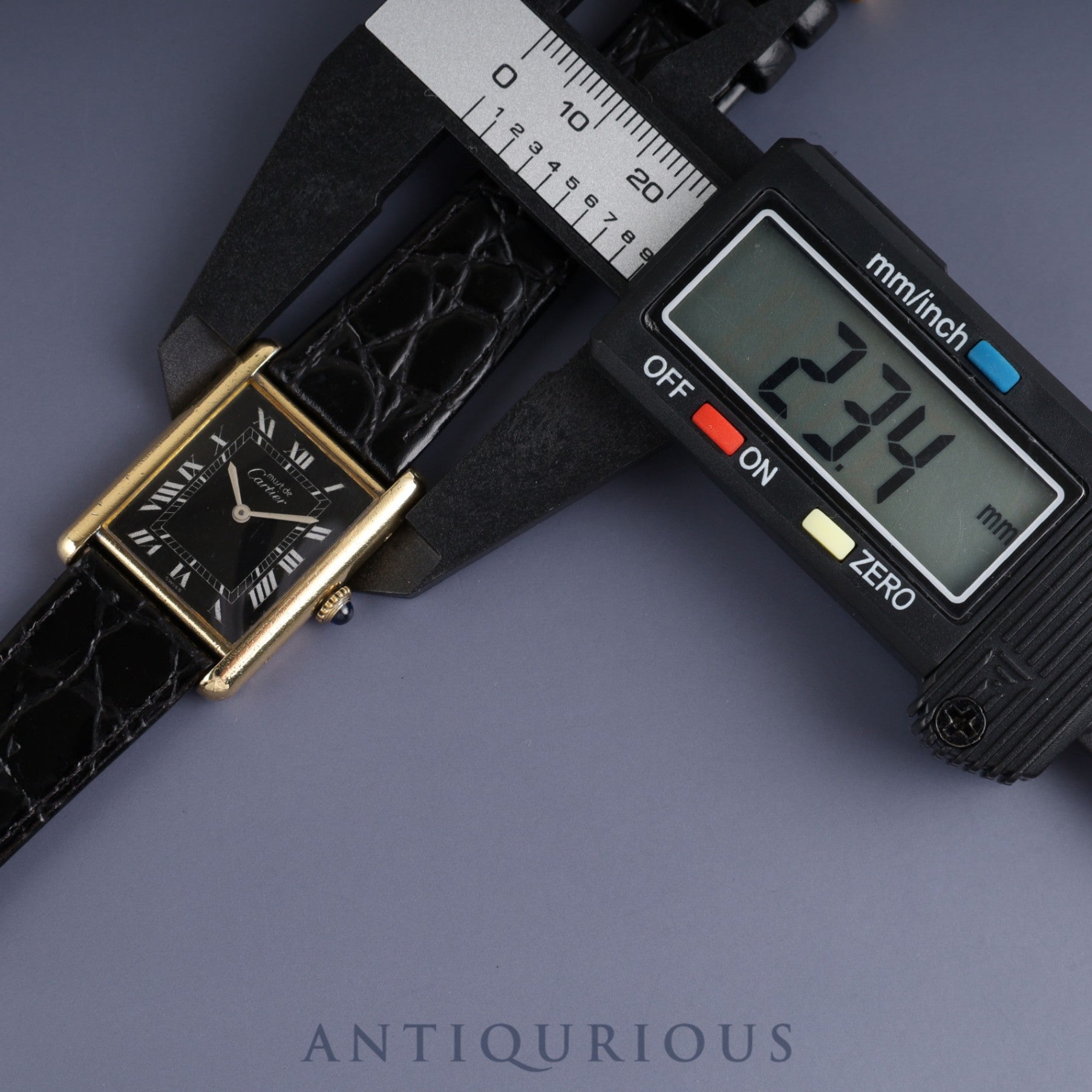 Cartier Must Tank LM Manual winding Cal.78-1 SV925 Leather Genuine buckle (GP) Black Roman dial Overhauled