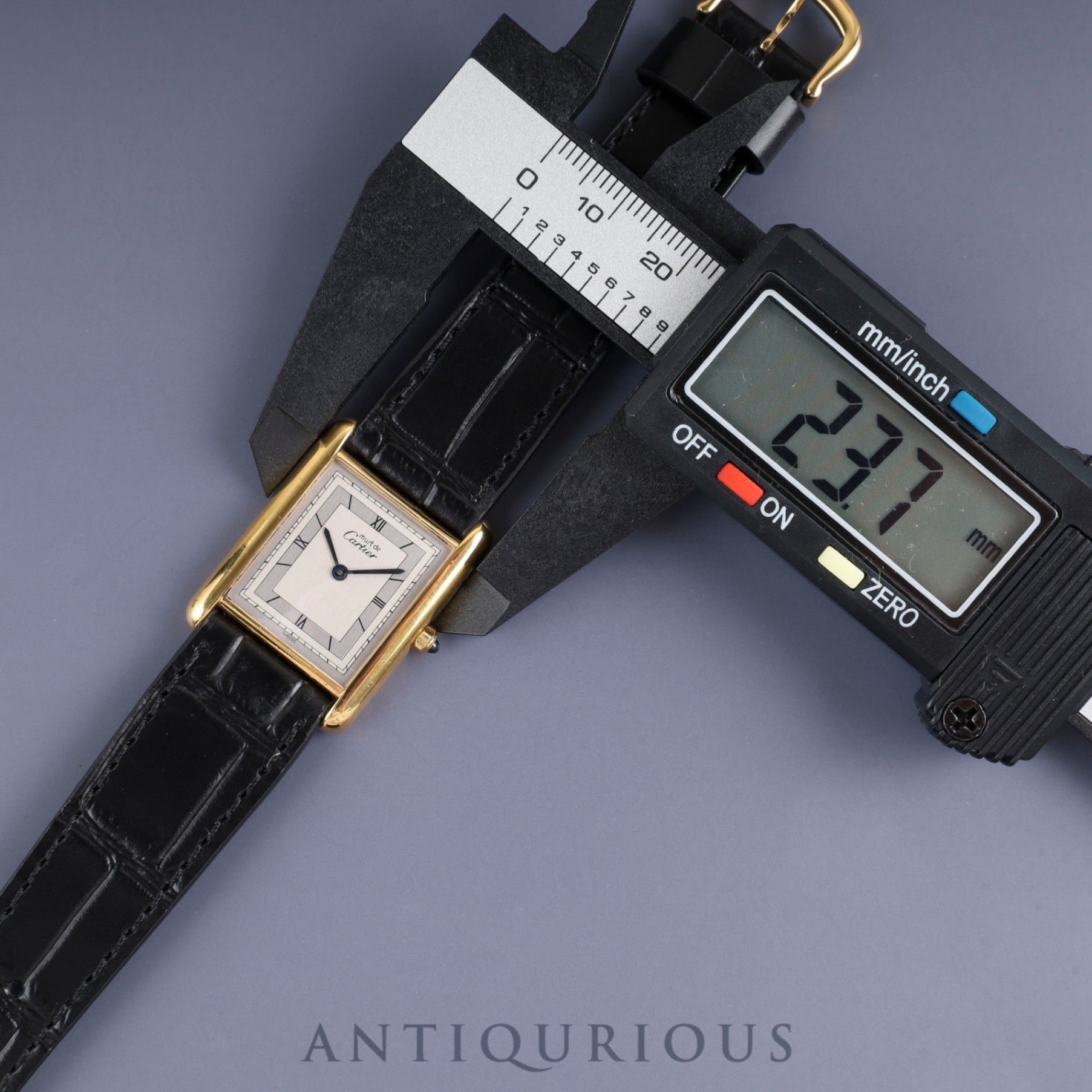 カルティエ マストタンク LM 6 81006 クォーツ Cal.81 SV925 革 純正尾錠(GP) シルバー飛びローマン文字盤(SWISS表記) オーバーホール済み