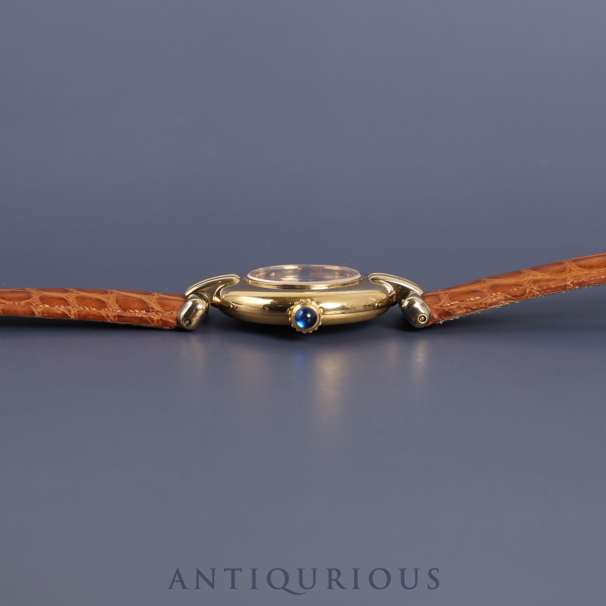 カルティエ マストコリゼ 590002 クォーツ Cal.90.06 SV925 革 純正Dバックル(GP) サイドトリニティ文字盤 オーバーホール済み