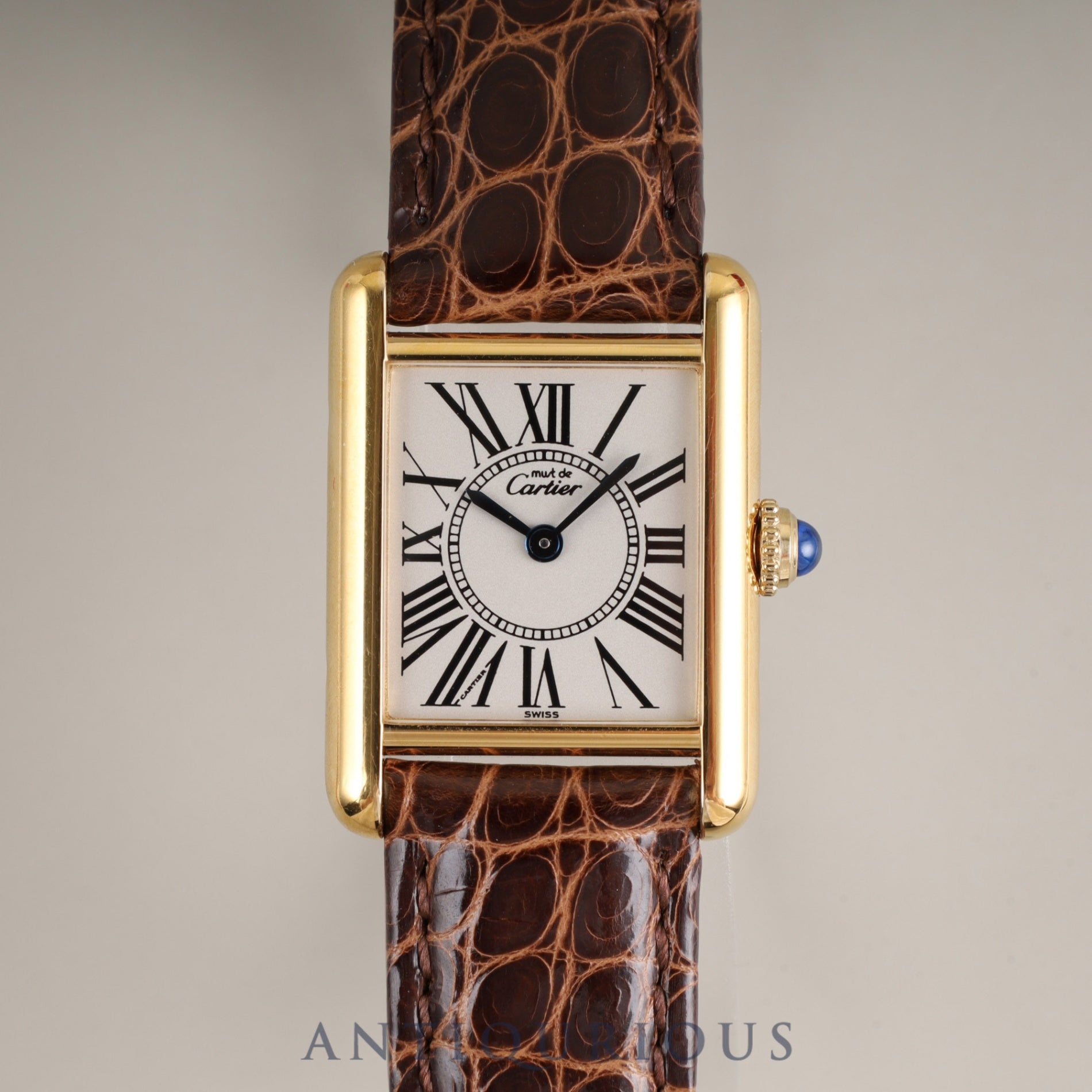 カルティエ マストタンク SM W1005554 / 1613 クォーツ SV925 革 純正Dバックル(GP)オパラン文字盤 箱 冊子 保証書(1996年)カルティエブティックにてコンプリートサービス(フルメンテナンス)済み