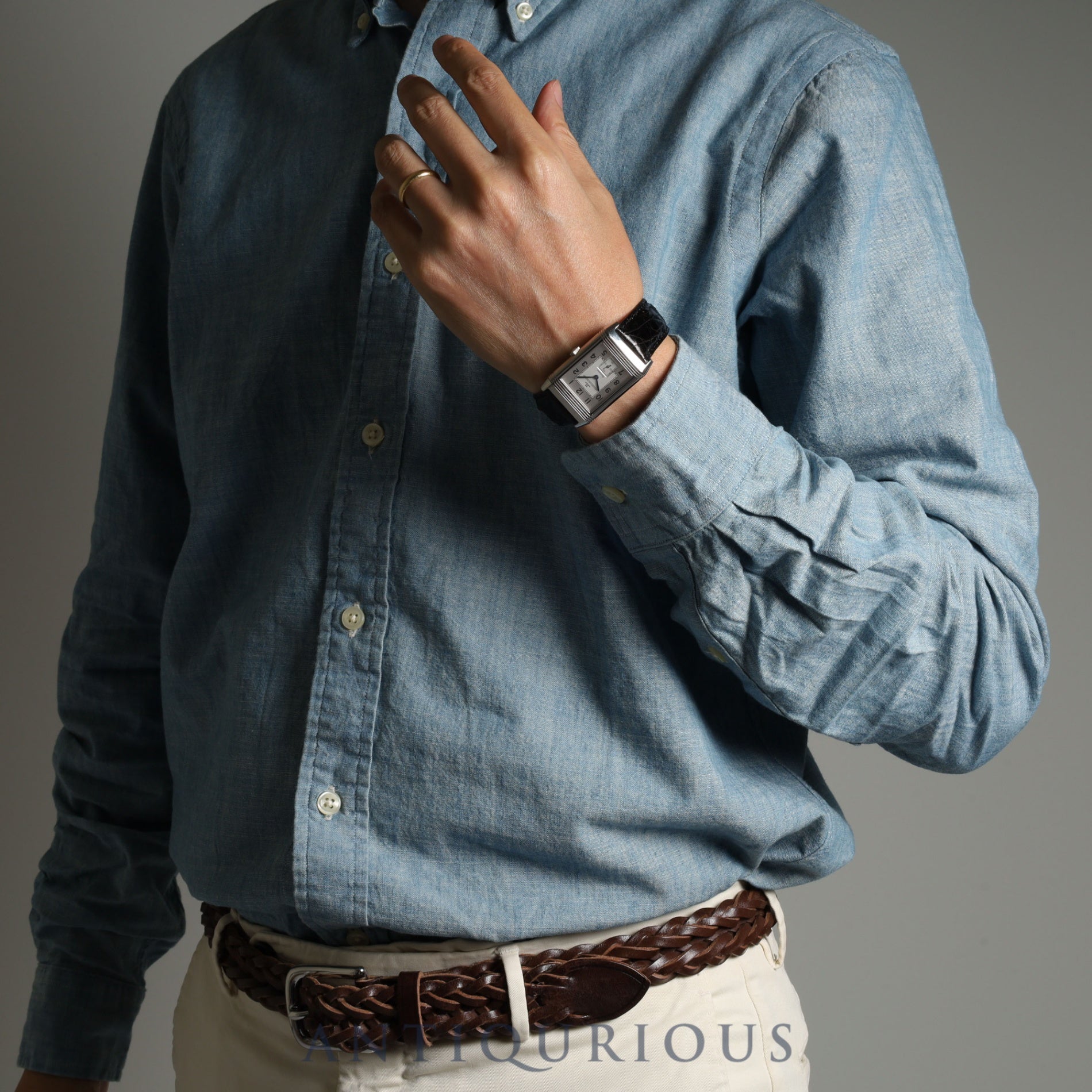 ジャガー・ルクルト ビッグレベルソ Q2708420(270.8.62)手巻き Cal.822 SS 革 純正バックル(SS)シルバー文字盤 箱 説明書 替えベルト