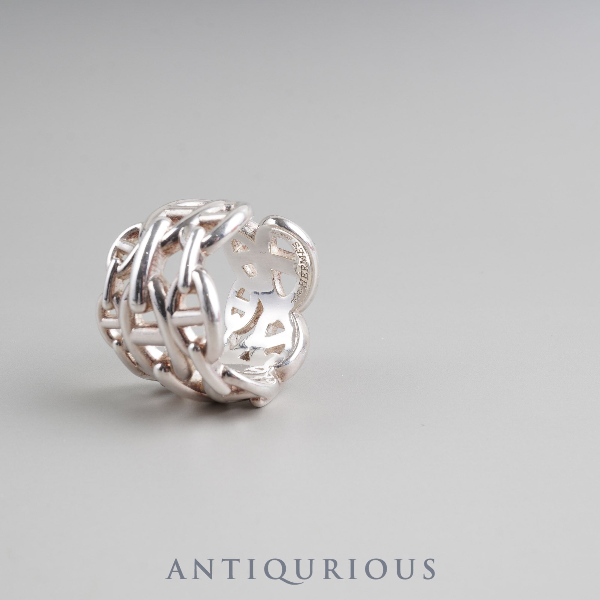 Hermes Ring Chaine d'Ancre Enchaine GM Sterling Silver #57 Box Card (2024) 23 Years Old