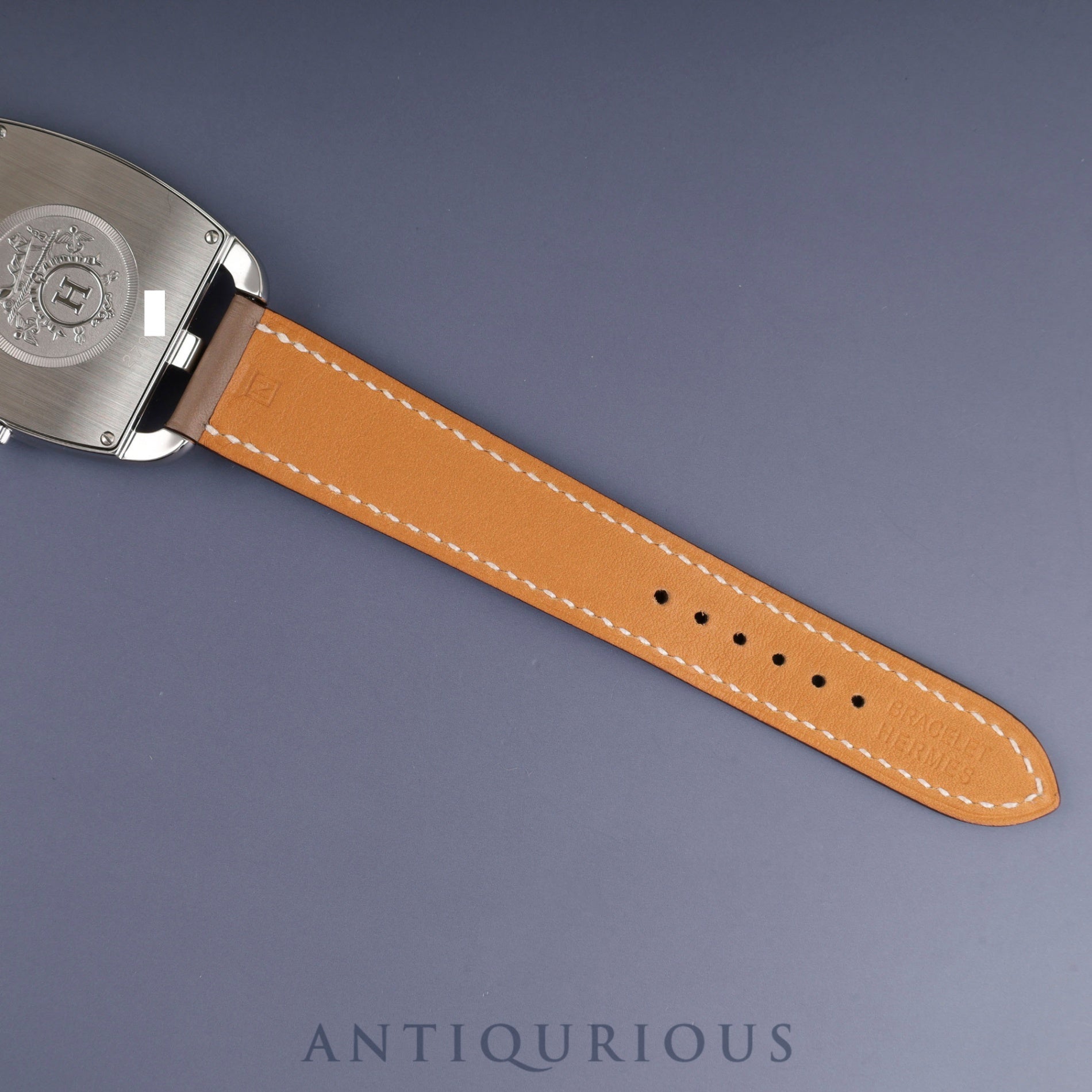 Hermès Cape Cod Tonneau CT1.710 Quartz Movement, Stainless Steel, Genuine Leather Strap (Stamped N: 2010), Genuine Buckle (SS), White Dial, Box, Warranty Card (2010), Overhauled