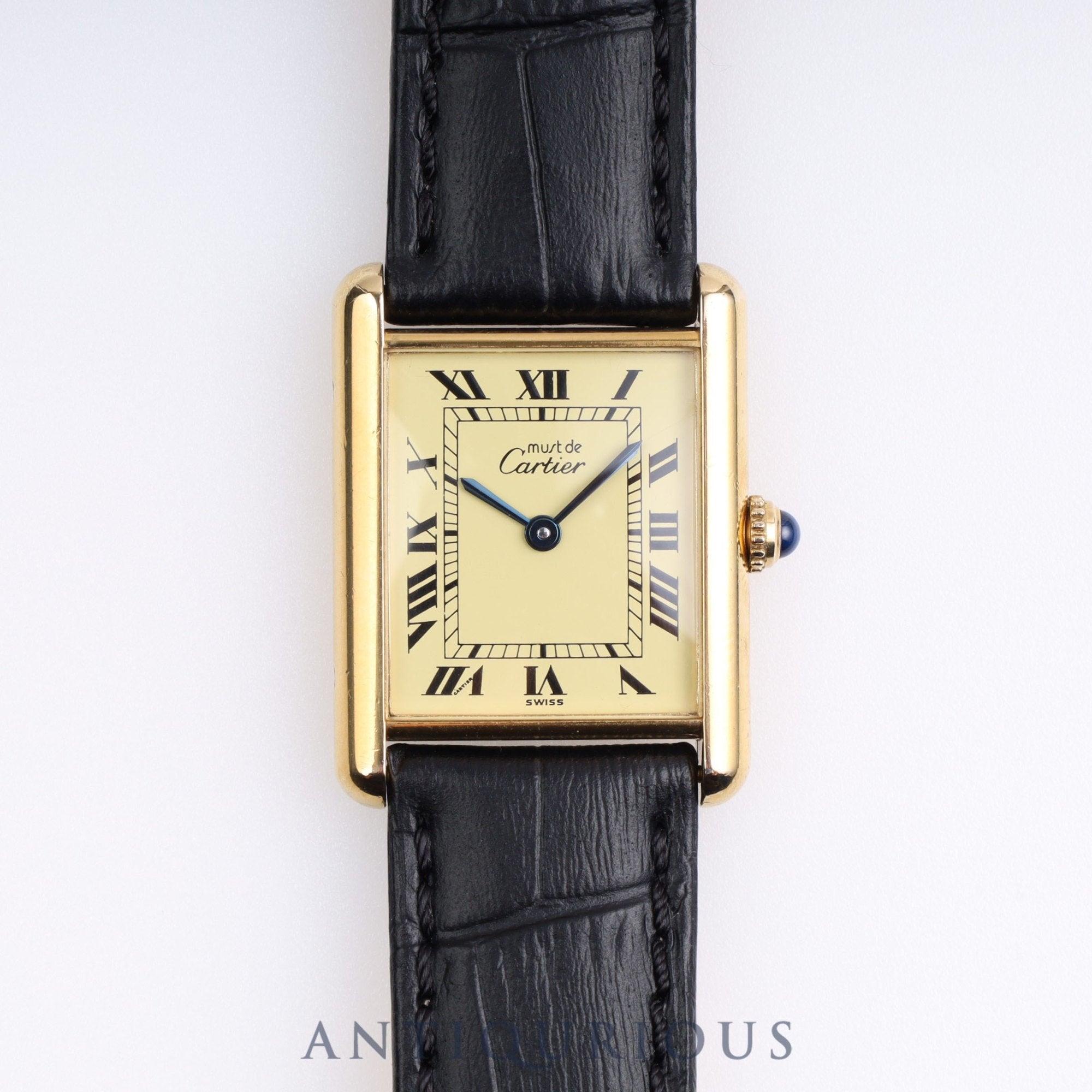 Cartier Must Tank LM QZ Ivory Roman Dial