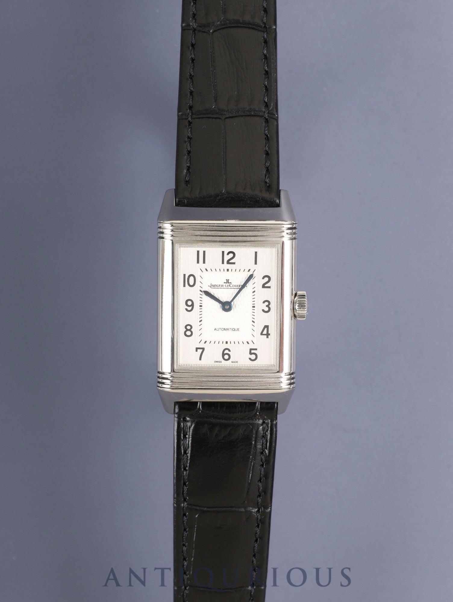 ジャガー・ルクルト レベルソ クラシック ミディアム Q2538420 / 212.8.S5 手巻き Cal.965 SS 革 純正バックル(SS)シルバーアラビア文字盤(SWISS MADE表記)箱 オーバーホール済み