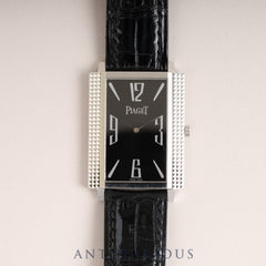 Piaget 1967 Square 90300 Manual winding Cal.430P WG Leather Genuine buckle (750) Black Arabic dial Overhauled