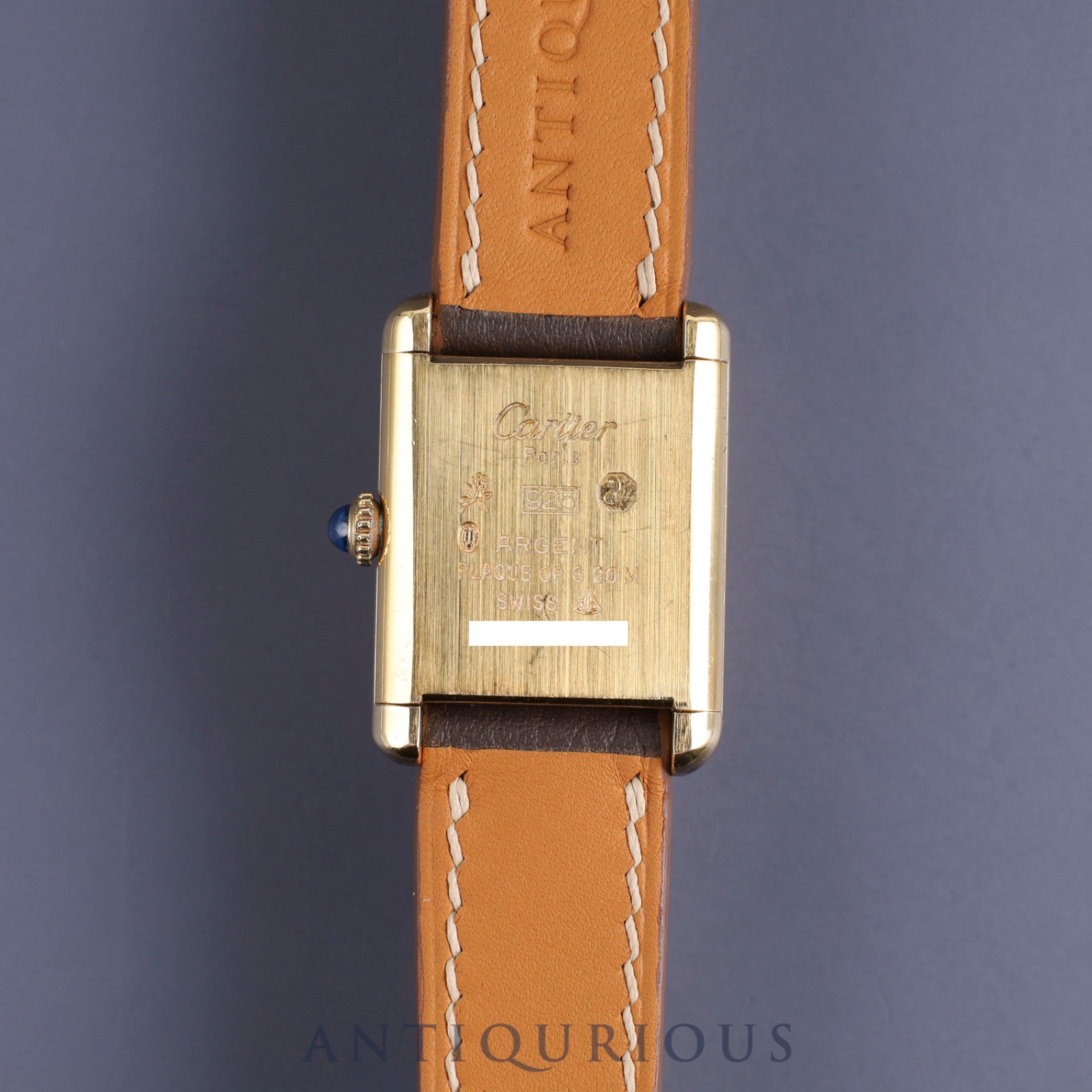 Cartier Must Tank SM Manual winding Cal.78-1 SV925 Leather Genuine buckle (GP) Ivory Roman dial Overhauled
