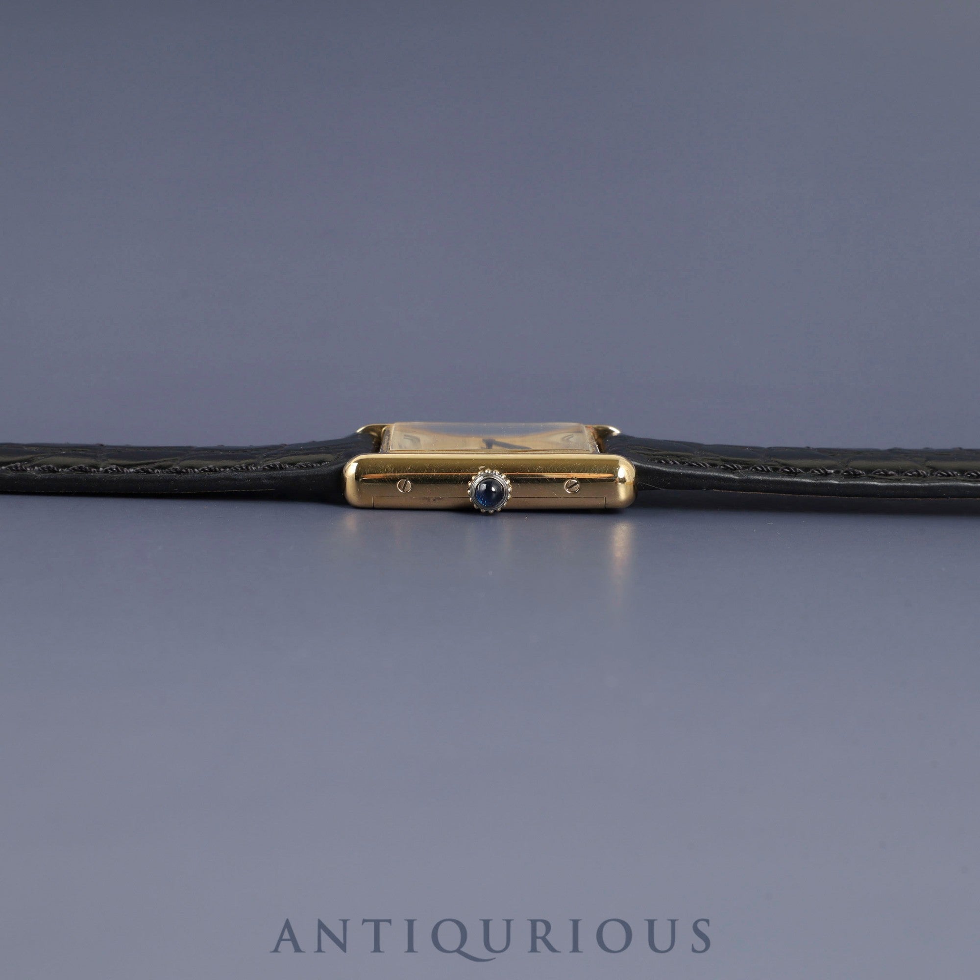 Cartier Must Tank LM Manual Winding SV925 Leather Watch with Genuine GP Buckle, Ivory Roman Dial, Overhauled