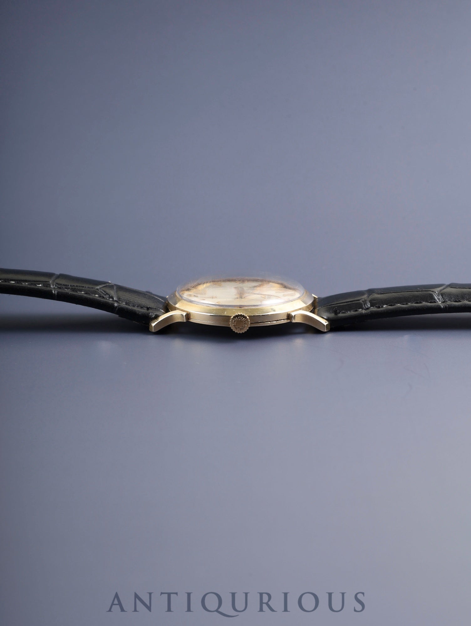 ロンジン ラウンドスモールセコンド 2033P 手巻き Cal.23Z K14YG 革 社外尾錠(GP) シルバー×ゴールド文字盤 オーバーホール済み