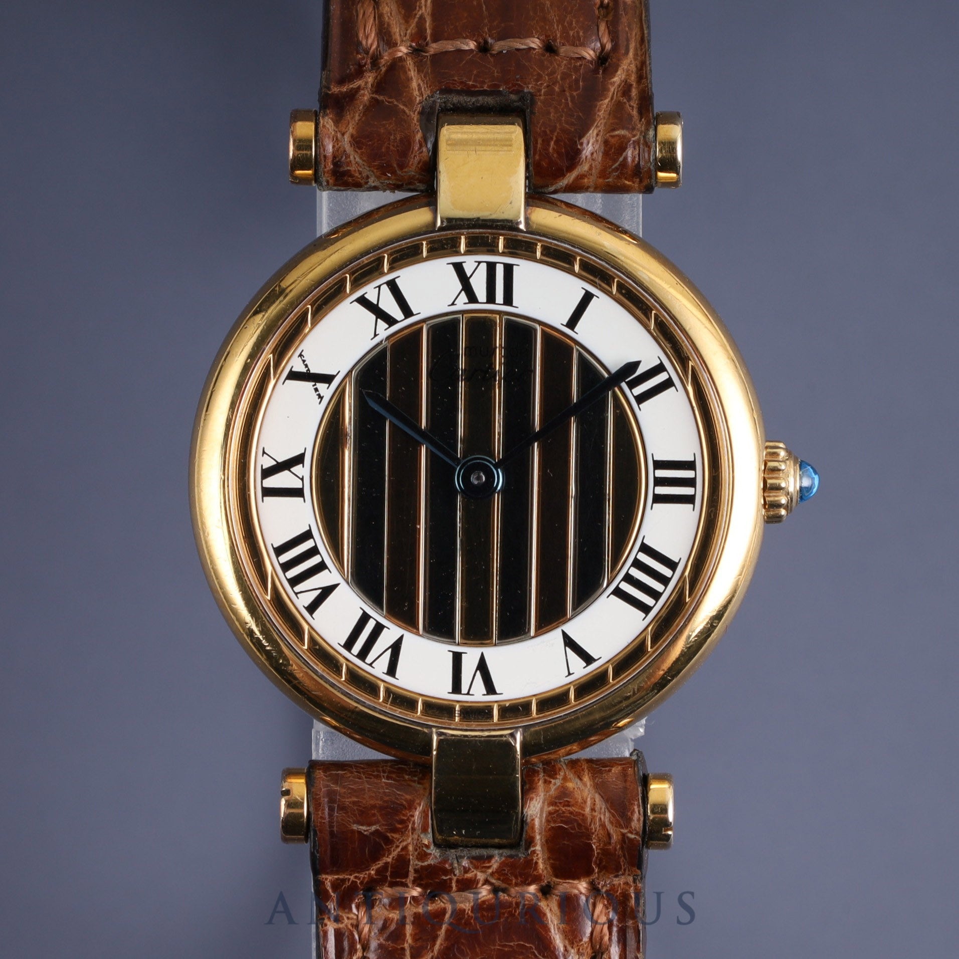 Cartier Must Vendome VLC SM Quartz Cal.91 SV925 Genuine leather strap Genuine buckle (GP) Front Trinity dial Warranty card (2003) Overhauled