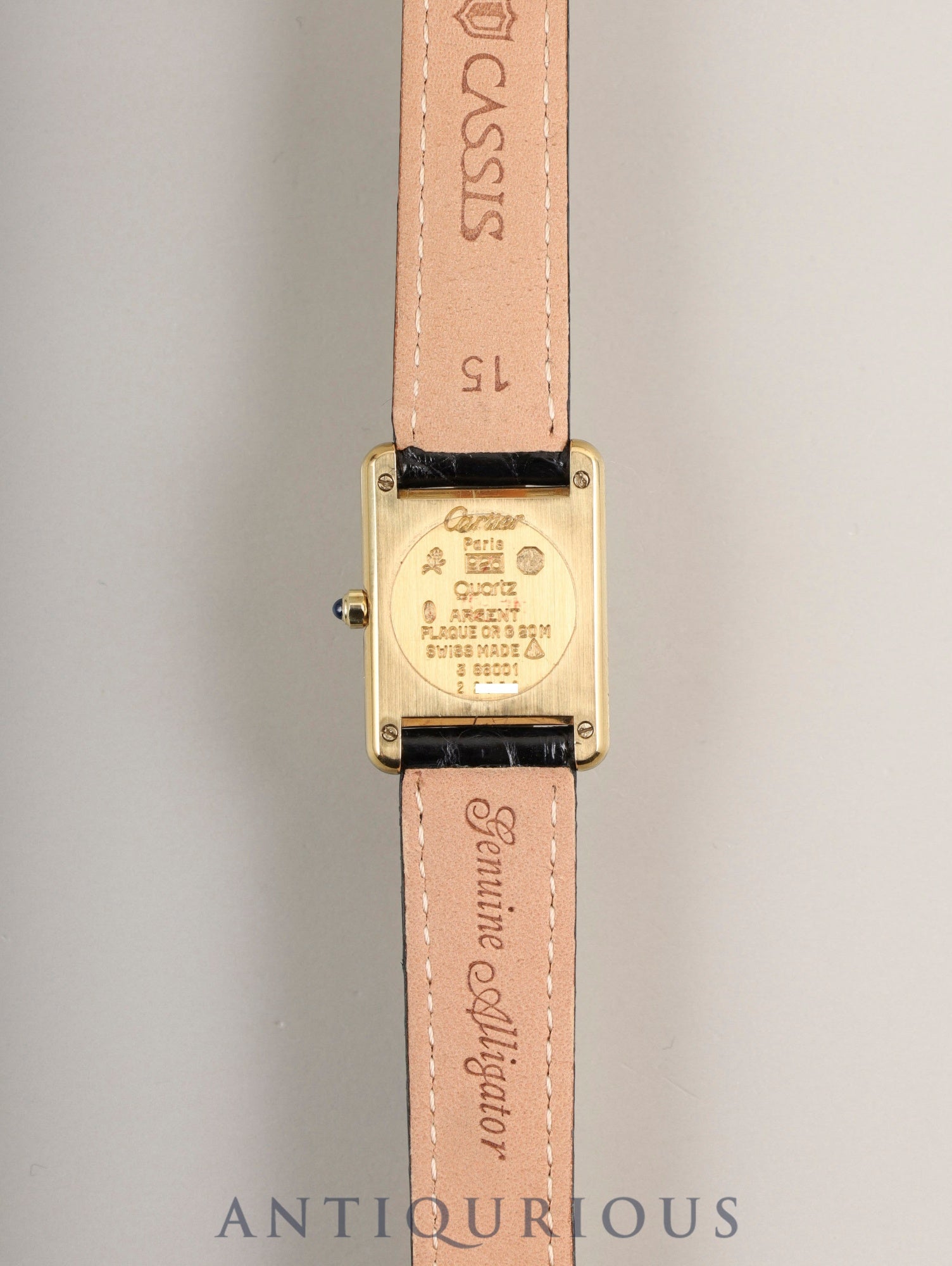 カルティエ マストタンク SM 366001 クォーツ Cal.66 SV925 革 純正Dバックル(GP) アイボリーローマン文字盤 オーバーホール済み