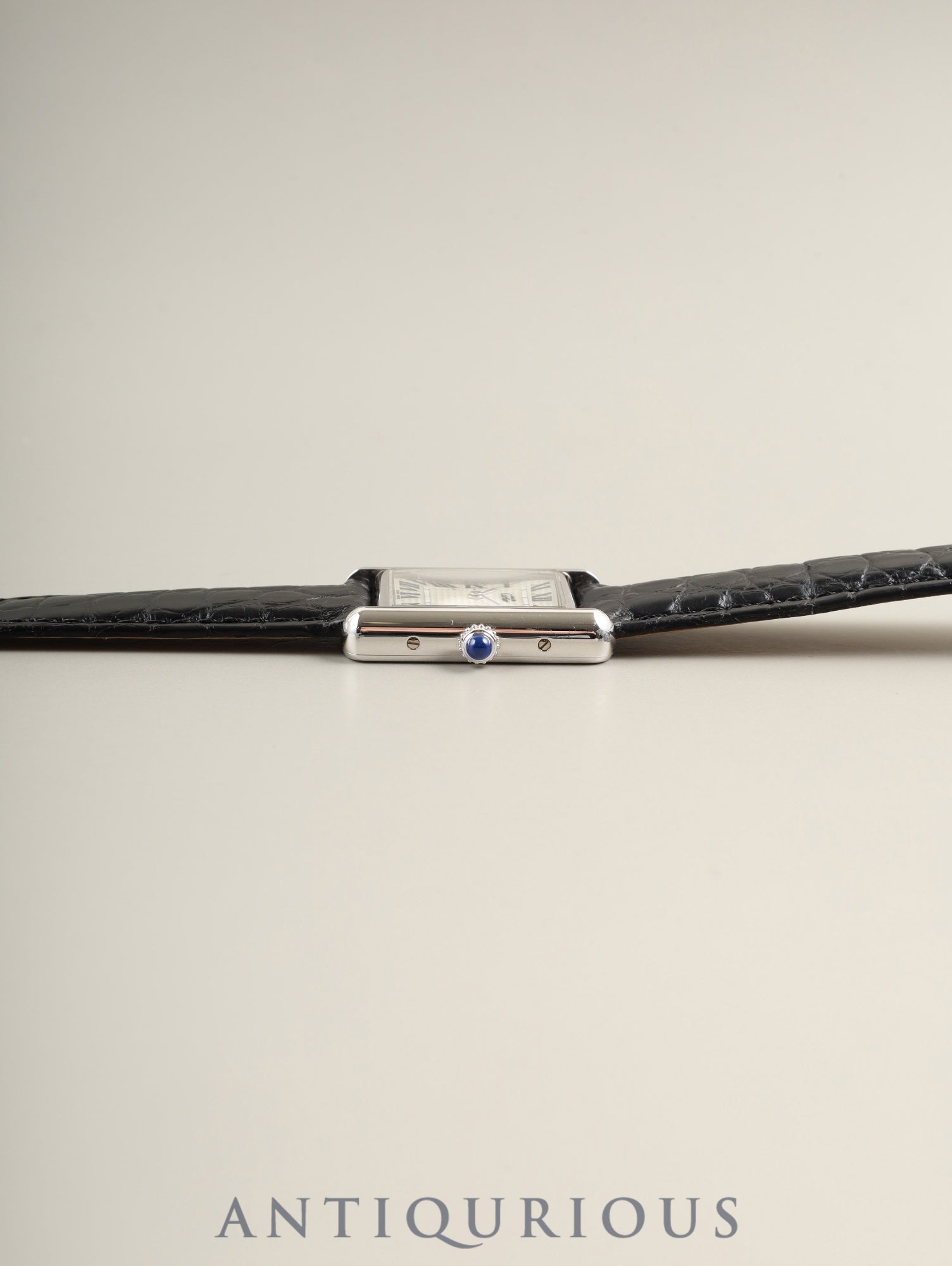 Cartier Must Tank MM 2416 Quartz Caliber 057 SV925 Leather Strap with Genuine D-Clasp (Stainless Steel) Silver Roman Dial (Christmas Limited Edition / SWISS MADE) Circa 2000 Box Overhauled