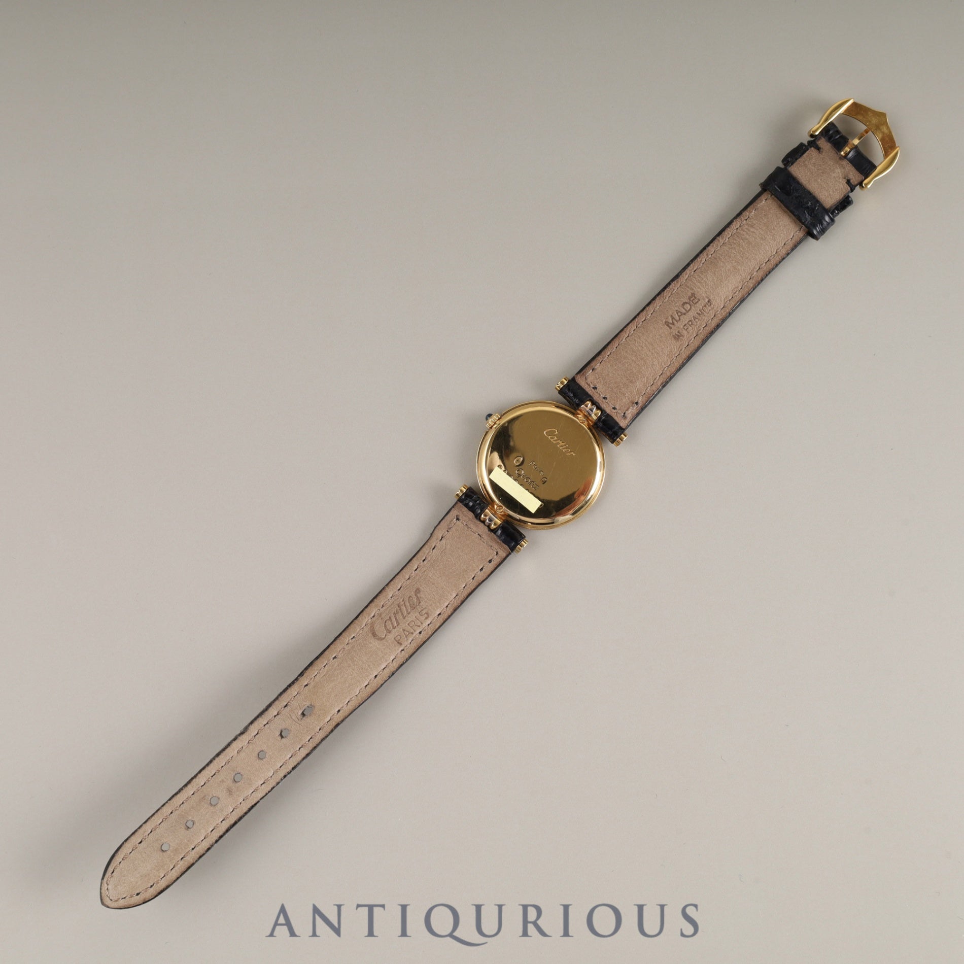 Cartier Vendome VLC SM Trinity 81004 Quartz Cal.81 750 Genuine leather strap Genuine buckle (GP) White Roman dial Overhauled