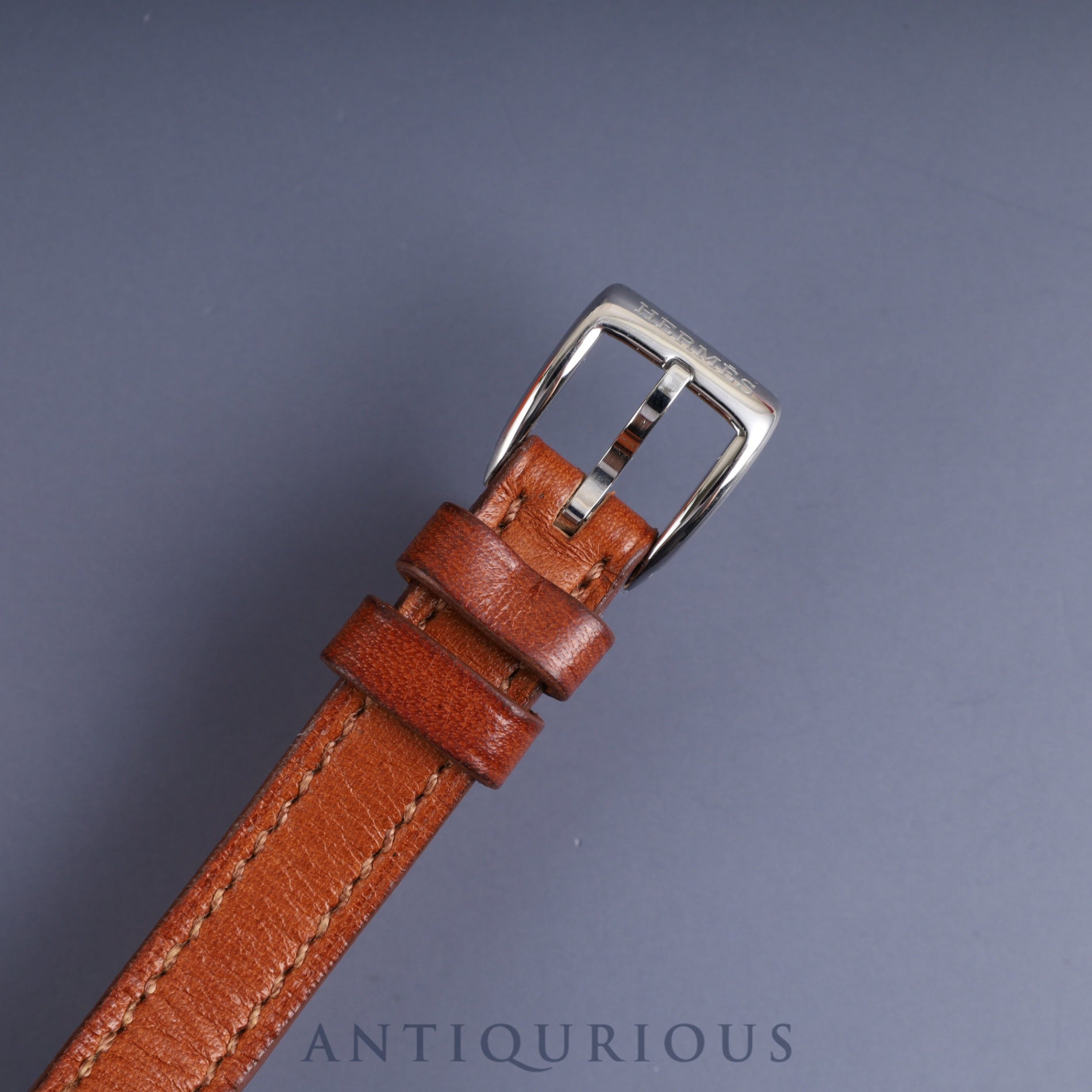 Hermes Galop GM GA1.210 Quartz SS Genuine leather strap (D stamp: 2019) Genuine buckle (SS) Silver dial Box Warranty (2019) Overhauled